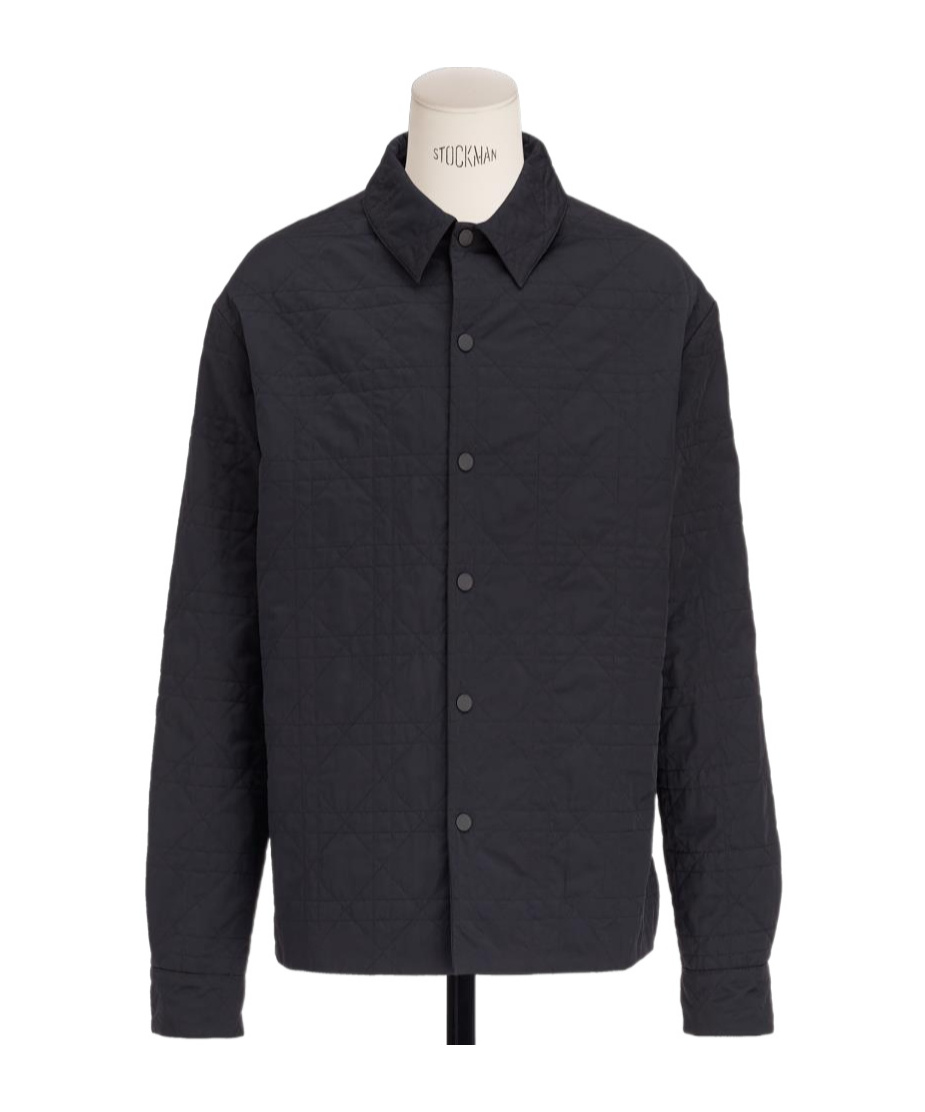 Dior Rattan Check Shirt Casual Jacket In Black