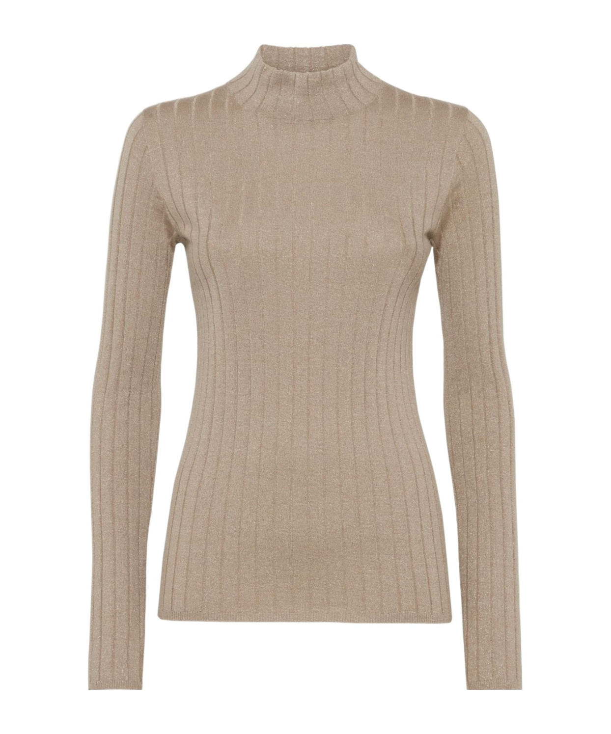 Brunello Cucinelli Cashmere Blend Glitter Crewneck Sweater In Nude
