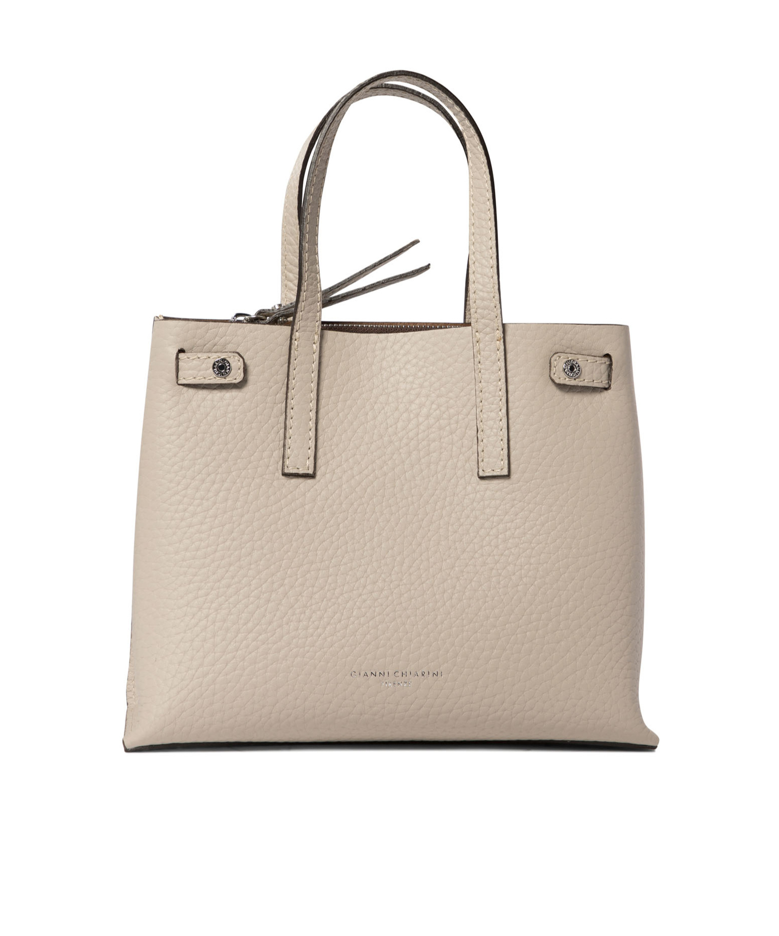 Gianni Chiarini Double Handle Shoulder Bag In Nude