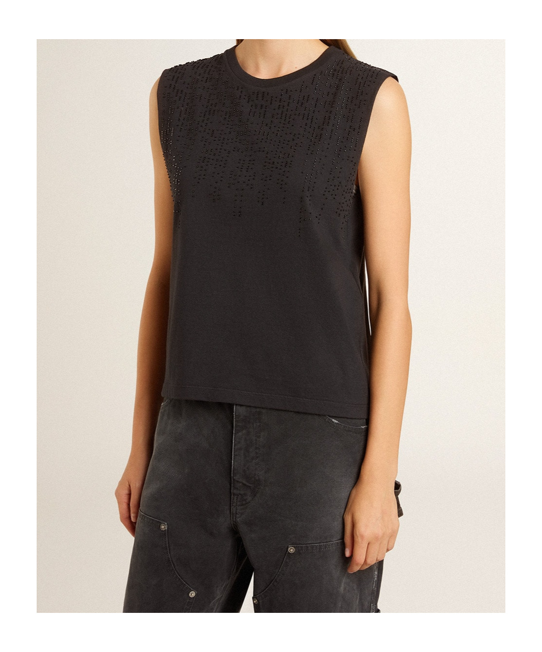 Golden Goose Sleeveless T-shirt In Black