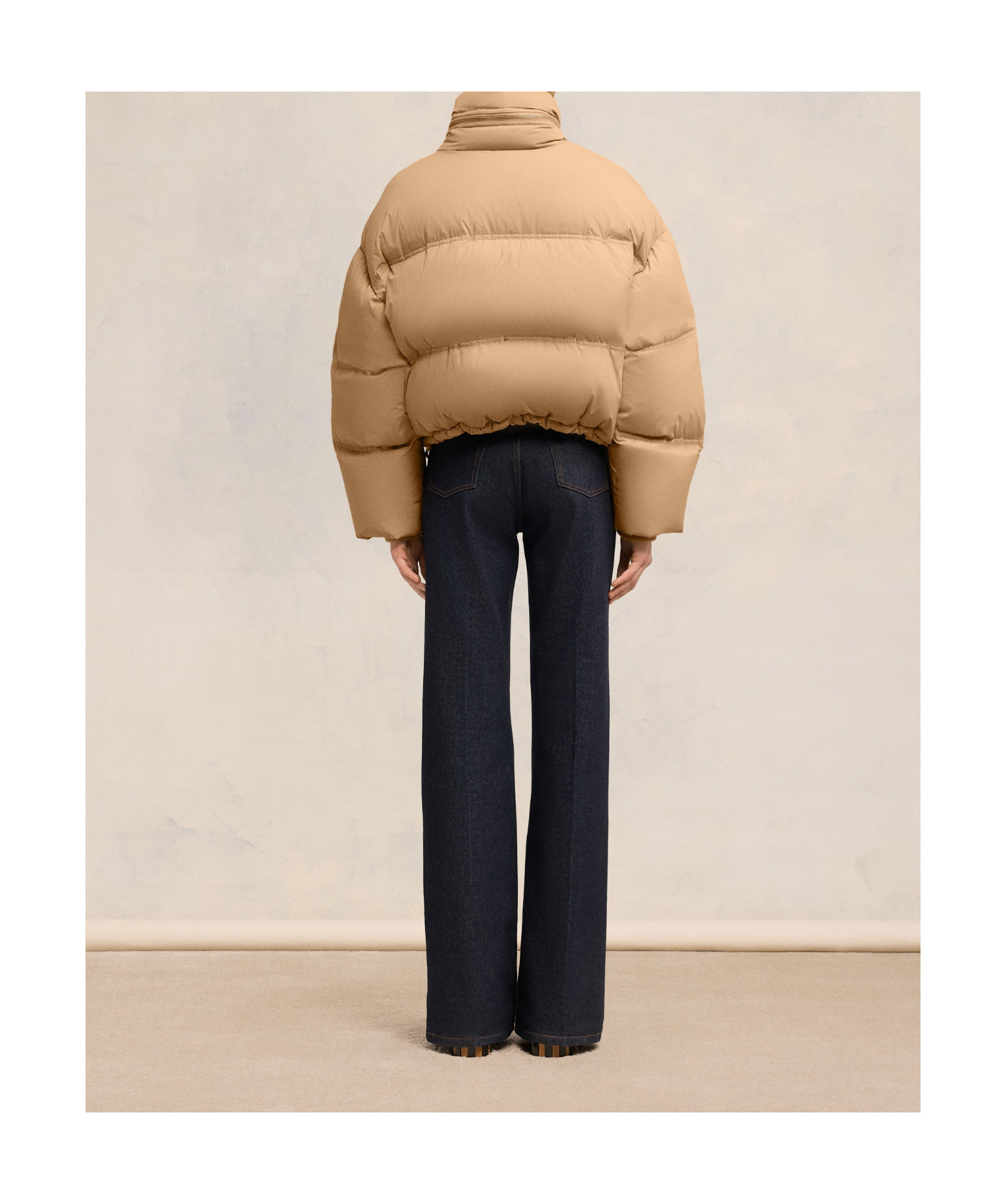 Ami Alexandre Mattiussi Logo-print Puffed Jacket In Nude