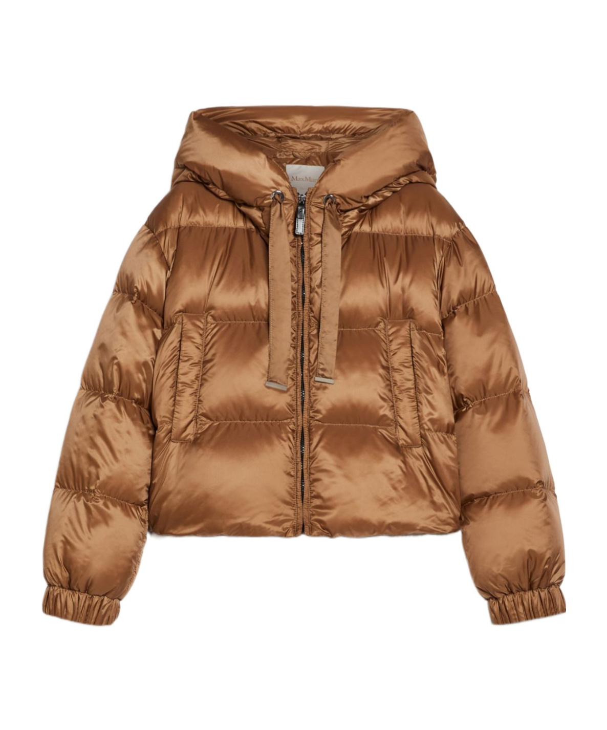 Max Mara Long-sleeved Down Jacket In Brown