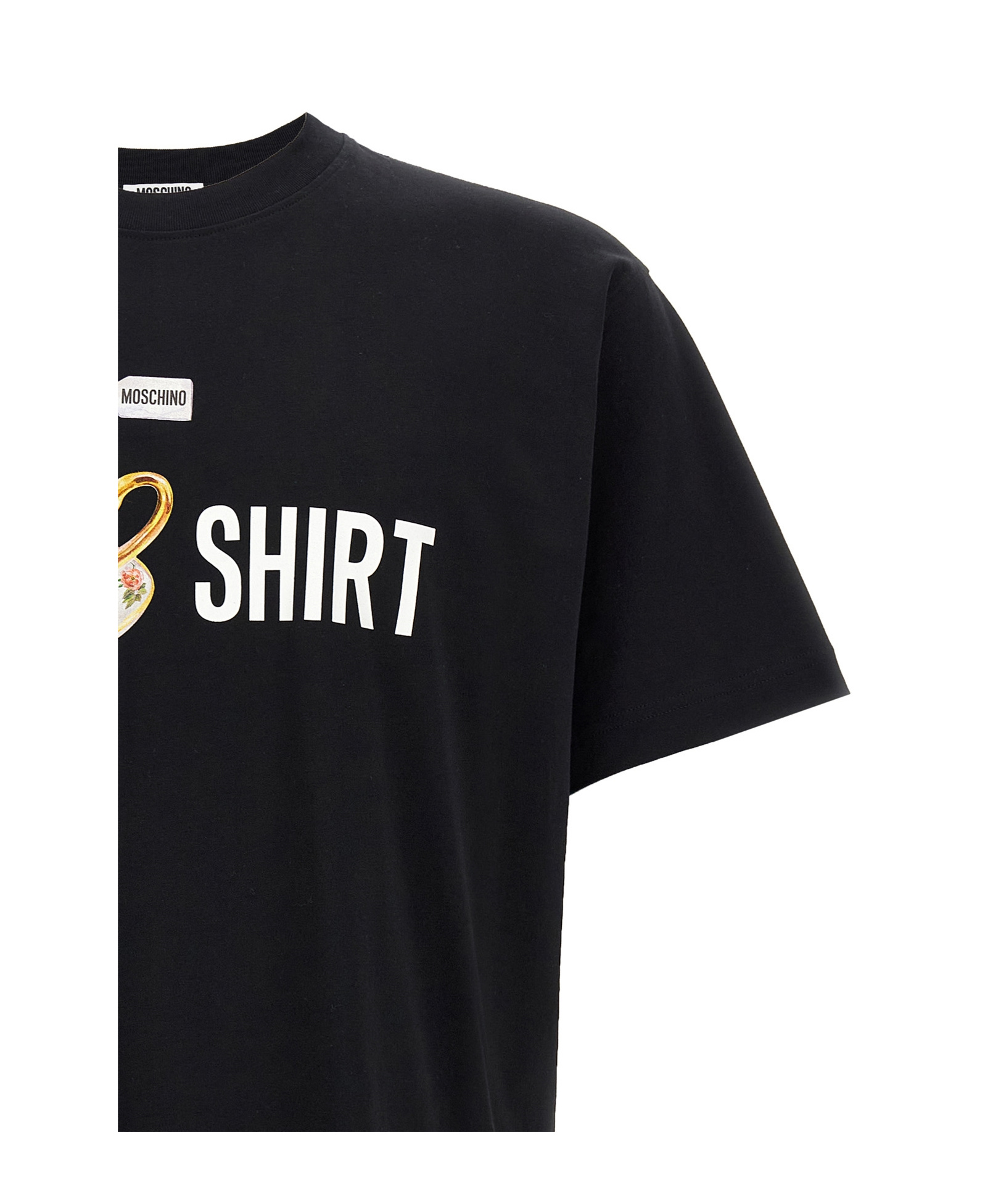 Moschino T-shirt Whit Maxi Print In Black