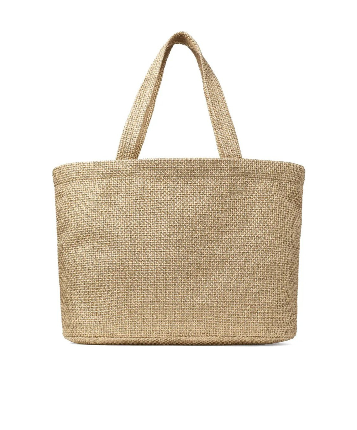 Jimmy Choo Rectangular Woven Texture Tote Bag Dual Handles In Nude