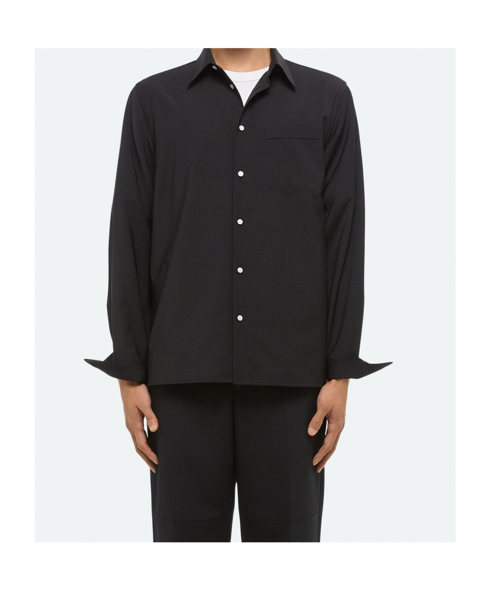 Helmut Lang Wool Classic Shirt In Black