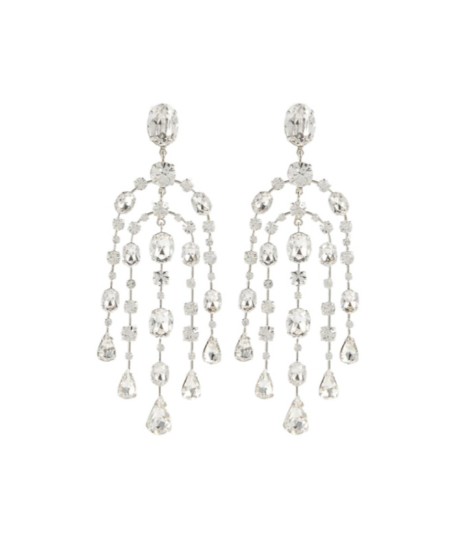 Jennifer Behr Ophelia Embellished Drop Earrings In White