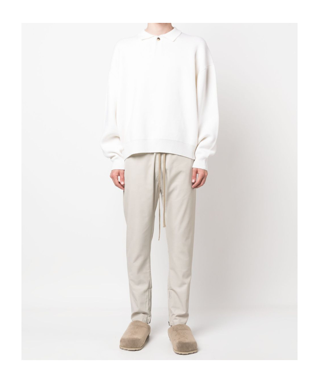 Fear Of God Tapered-leg Drawstring Trousers In White