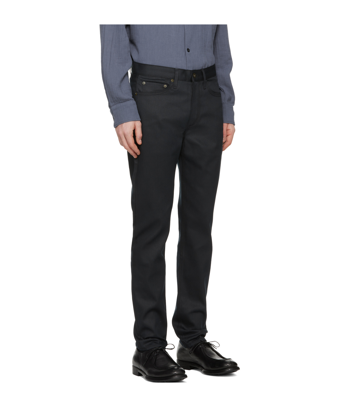 Rag & Bone Belt Ring Denim Trousers In Black