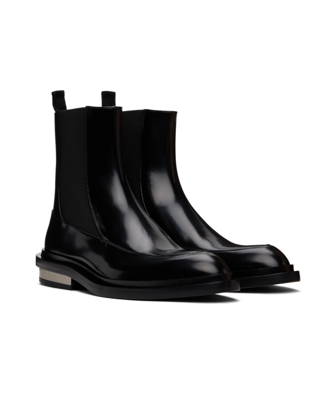 Jil Sander Glossed Leather Chelsea Boots In Black