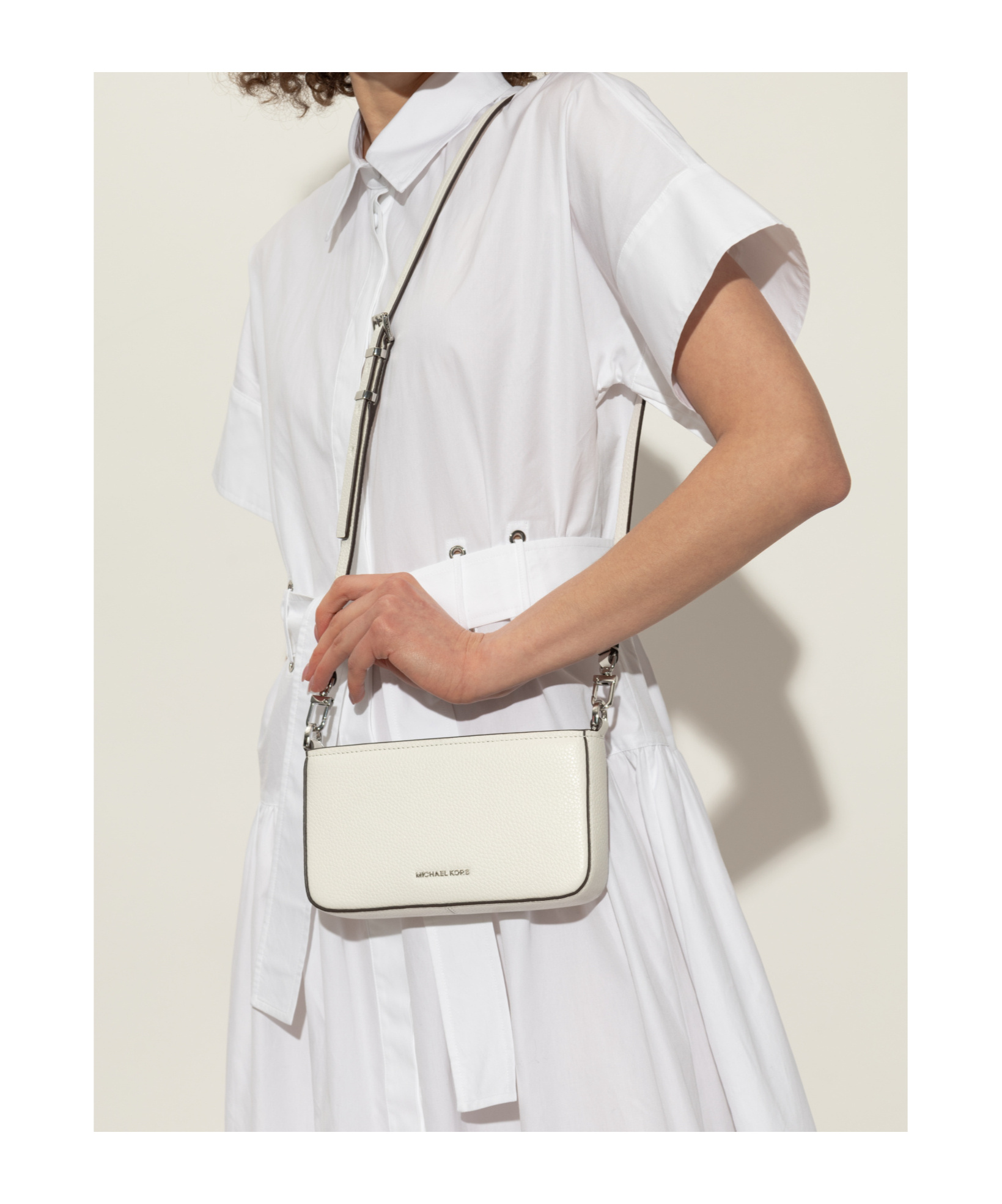 Michael Michael Kors Logo Shoulder Bag In White