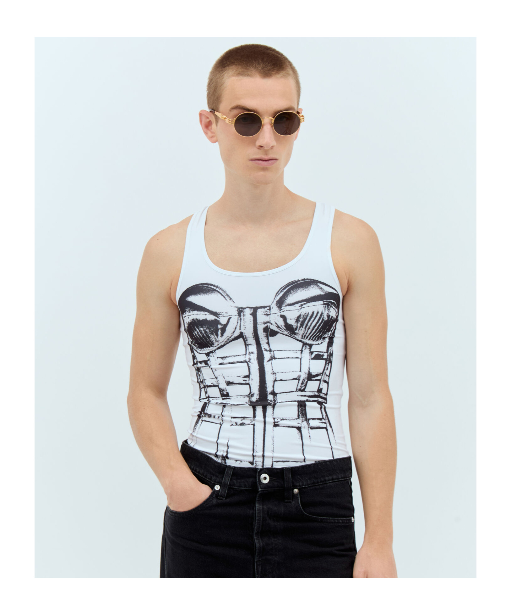 Jean Paul Gaultier X Karim Benzema Round-frame Sunglasses In Nude