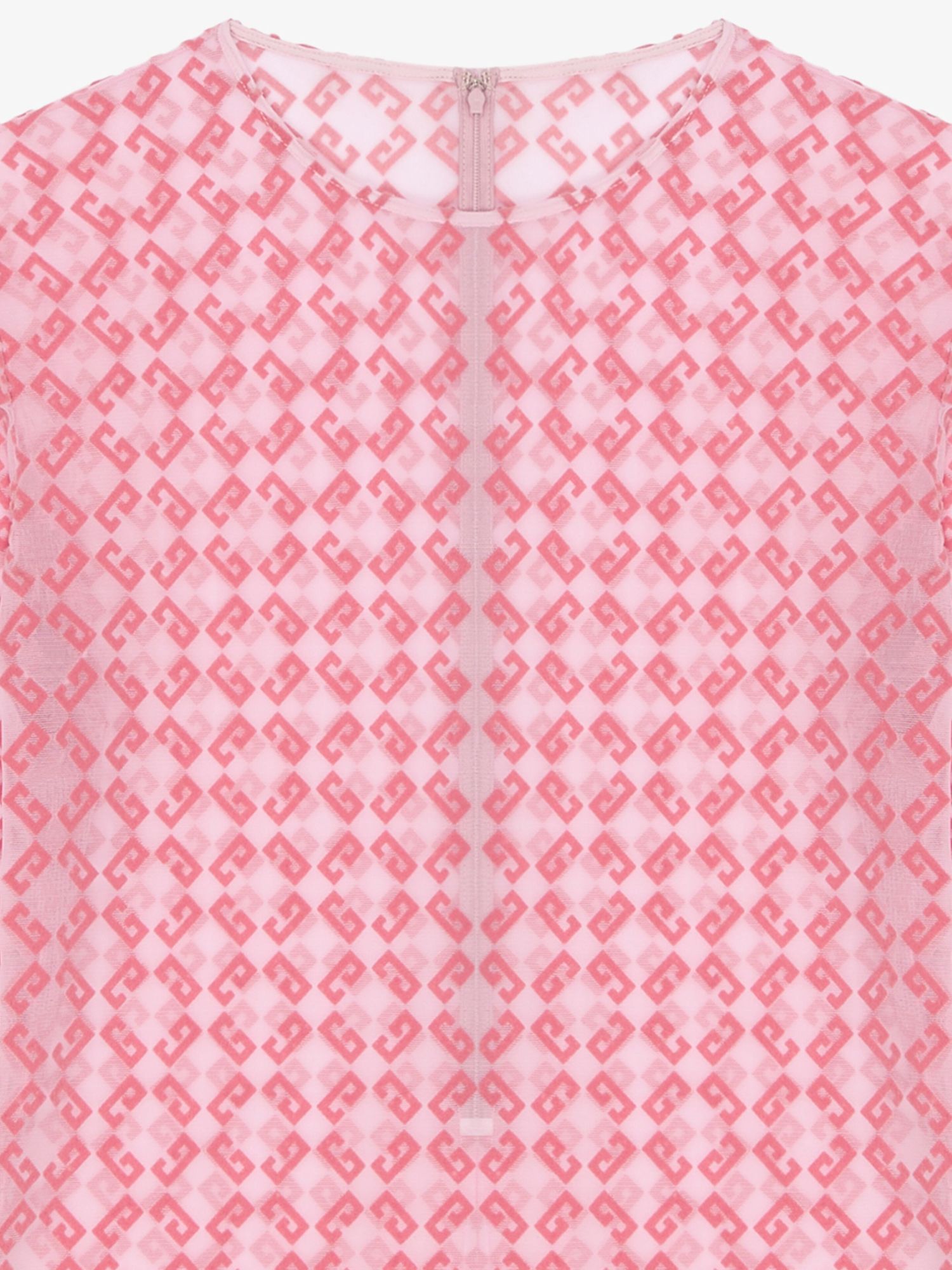 Givenchy Monogram 72 Mesh Fitted Bodysuit In Pink