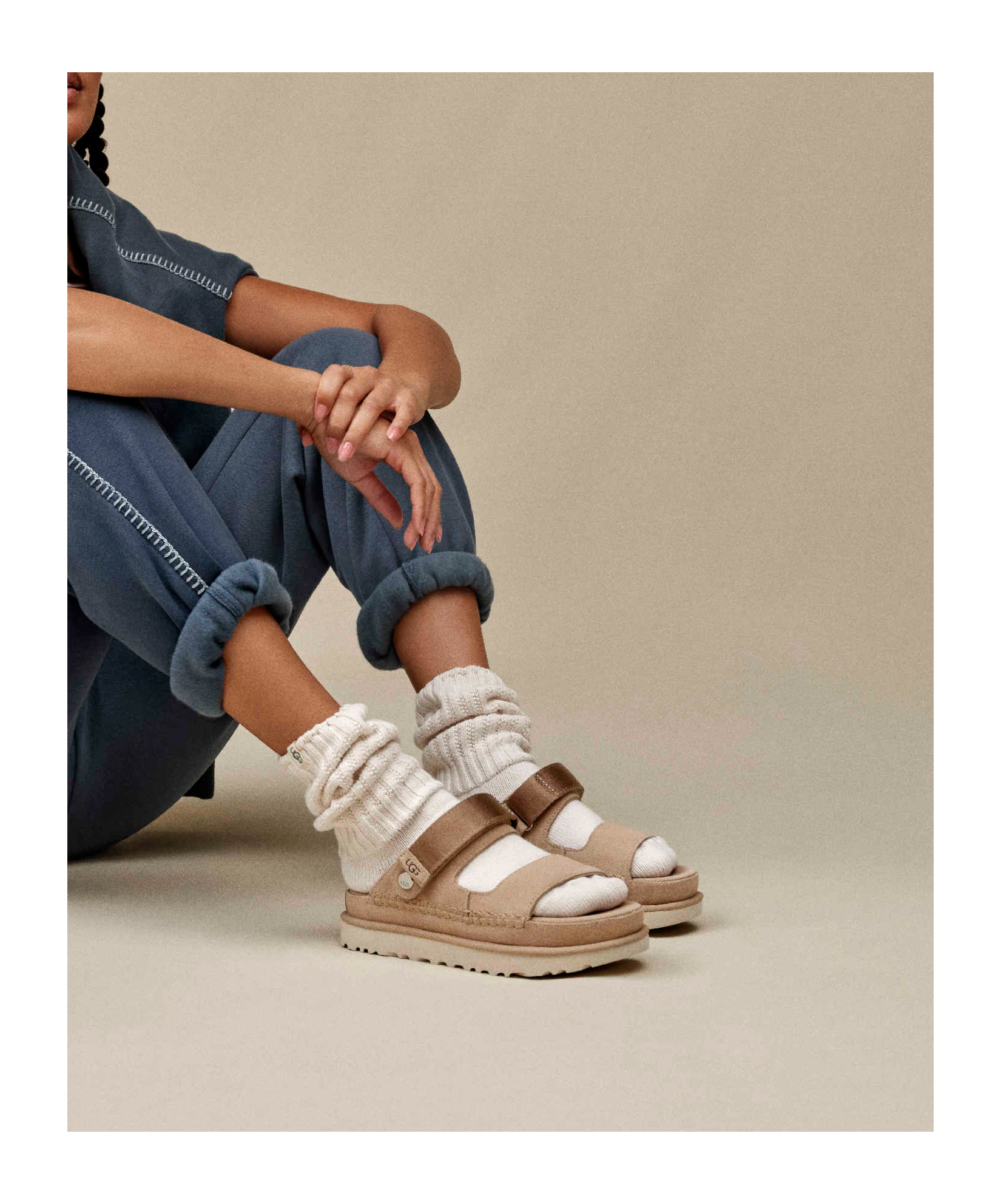 Ugg Goldenstar Glide Sandal In Sand