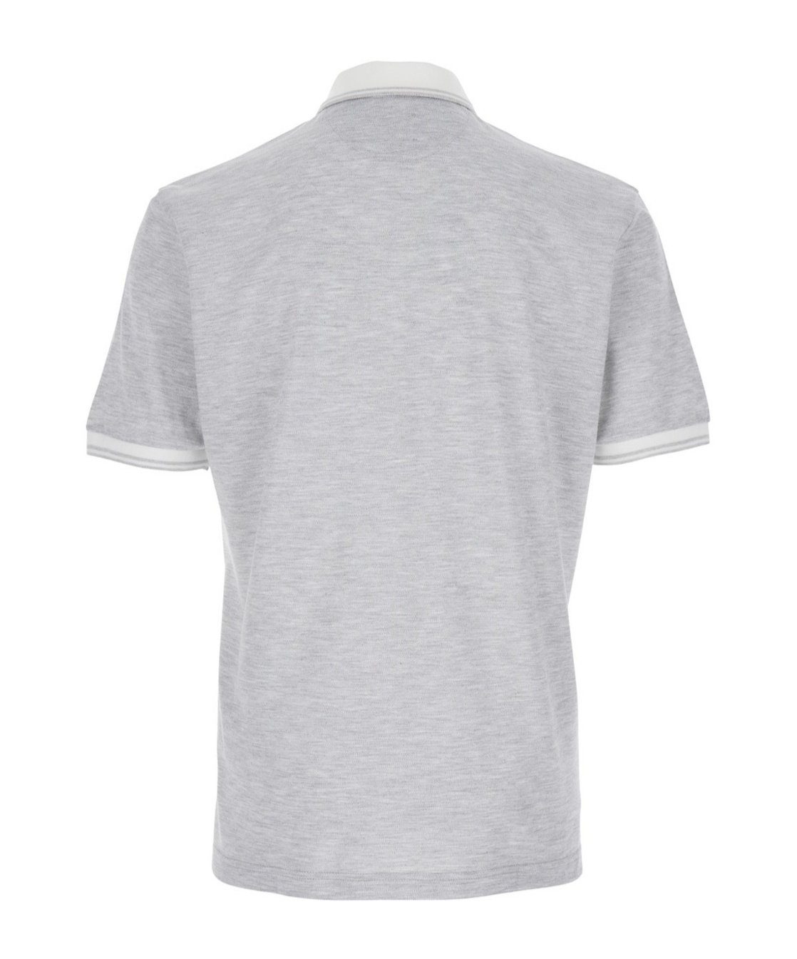 Eleventy Grey Polo Shirt With Classic Collar In And Front Button Closure In Cotton Man In White