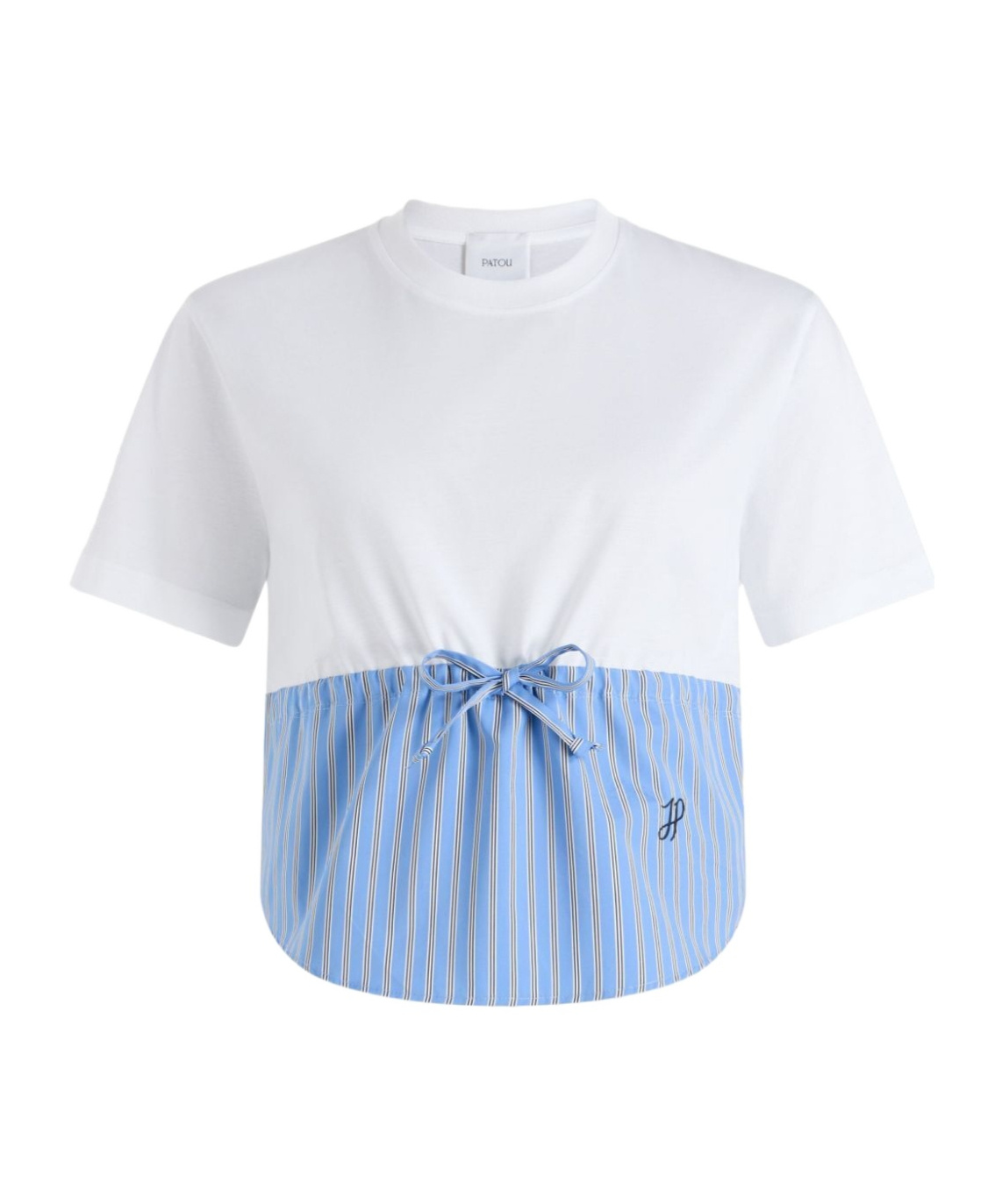Patou Drawsgtring Waist Panelled T-shirt Clothing In White