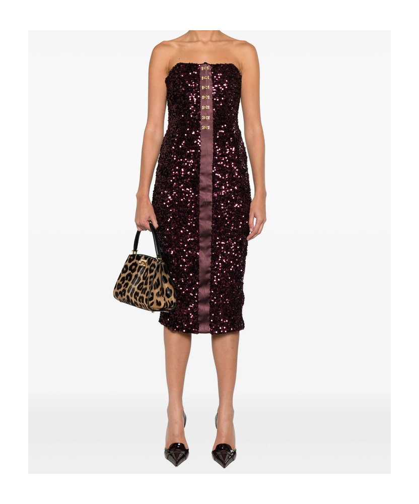 Elisabetta Franchi Sequin-embellished Midi Dress In Black
