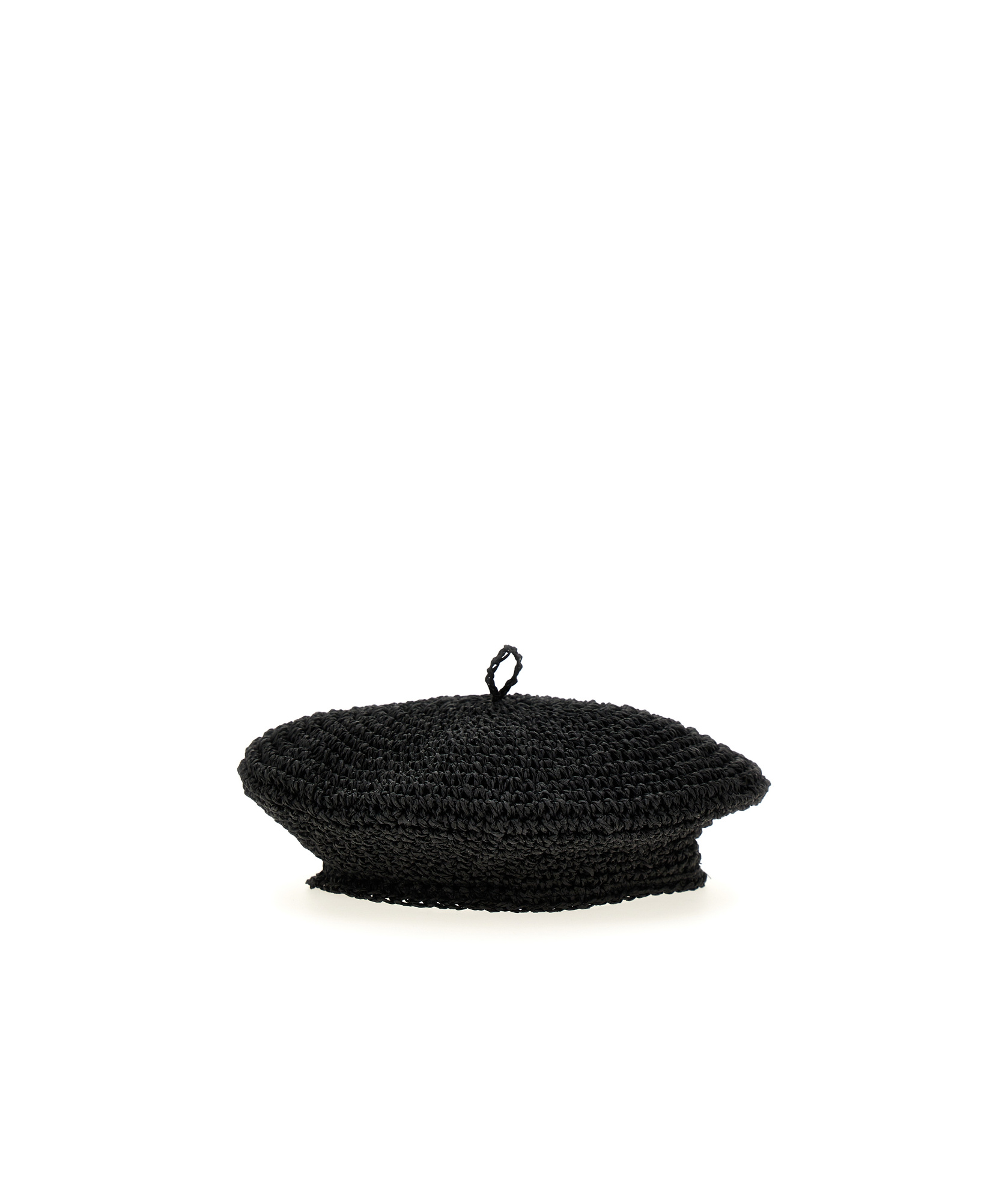 Borsalino Basco Crochet Beret In Black
