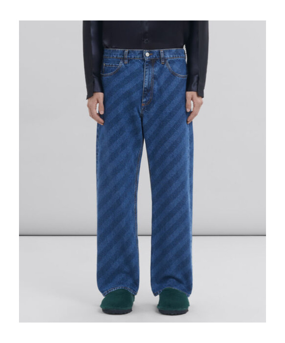Marni Relaxed Fit Black Jeans In Blue