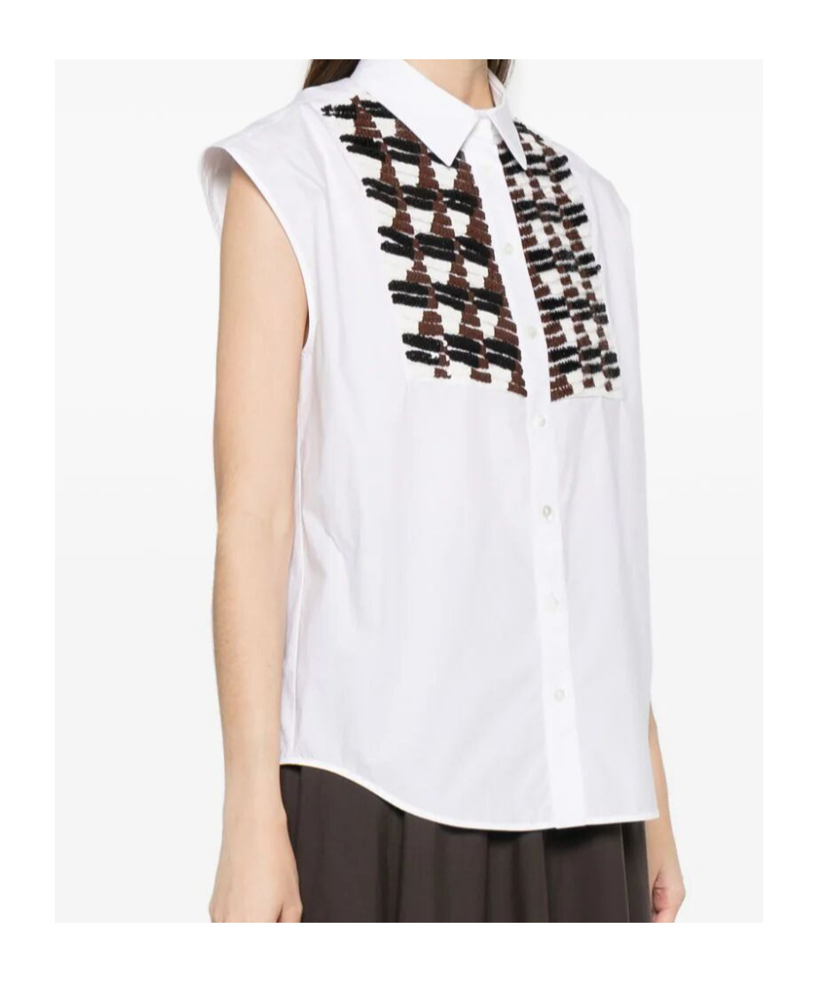 Shop P.a.r.o.s.h Sequin-embellished Sleeveless Shirt