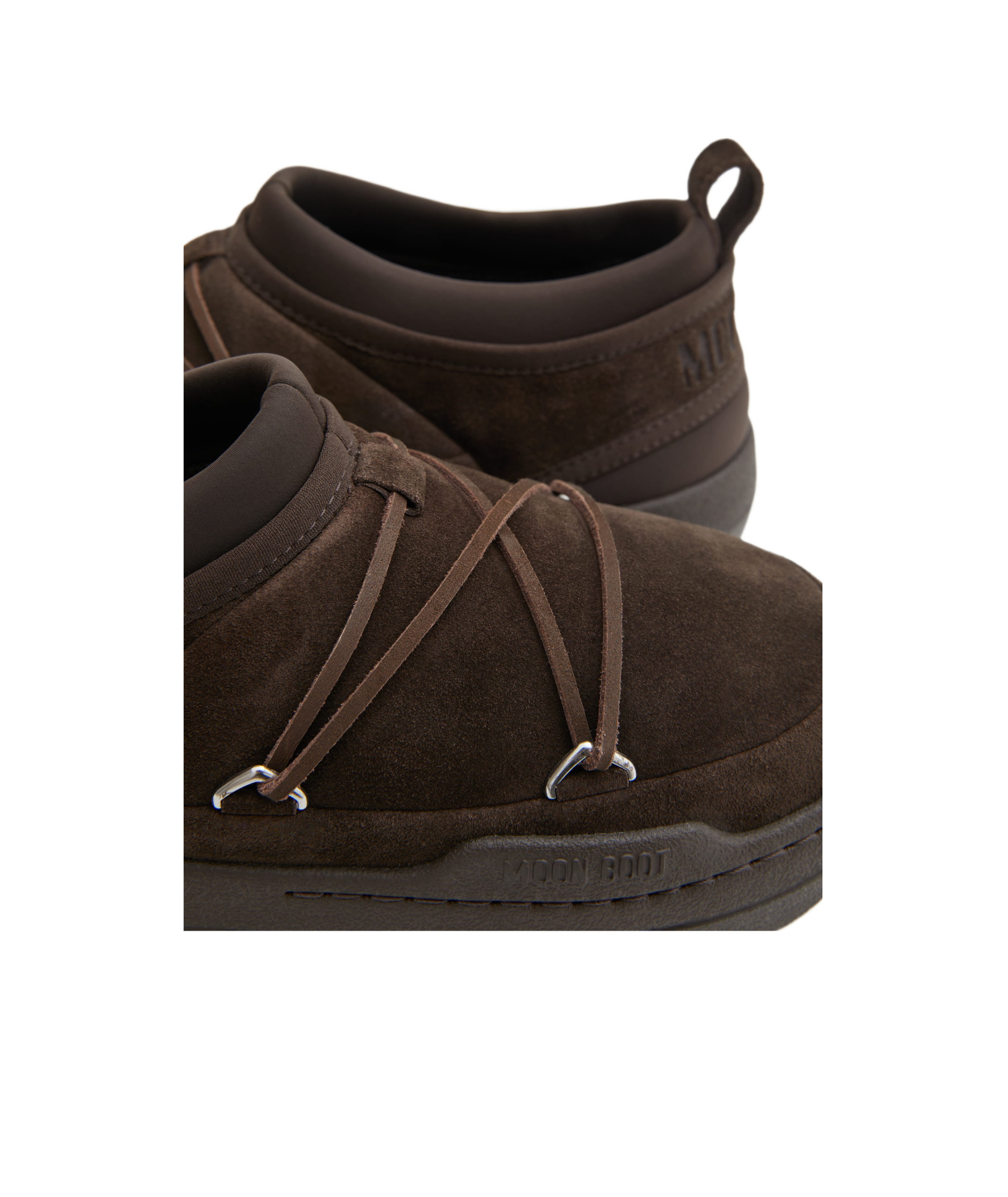 Moon Boot Brown Suede Mb Park Icon Slip Ons In Black
