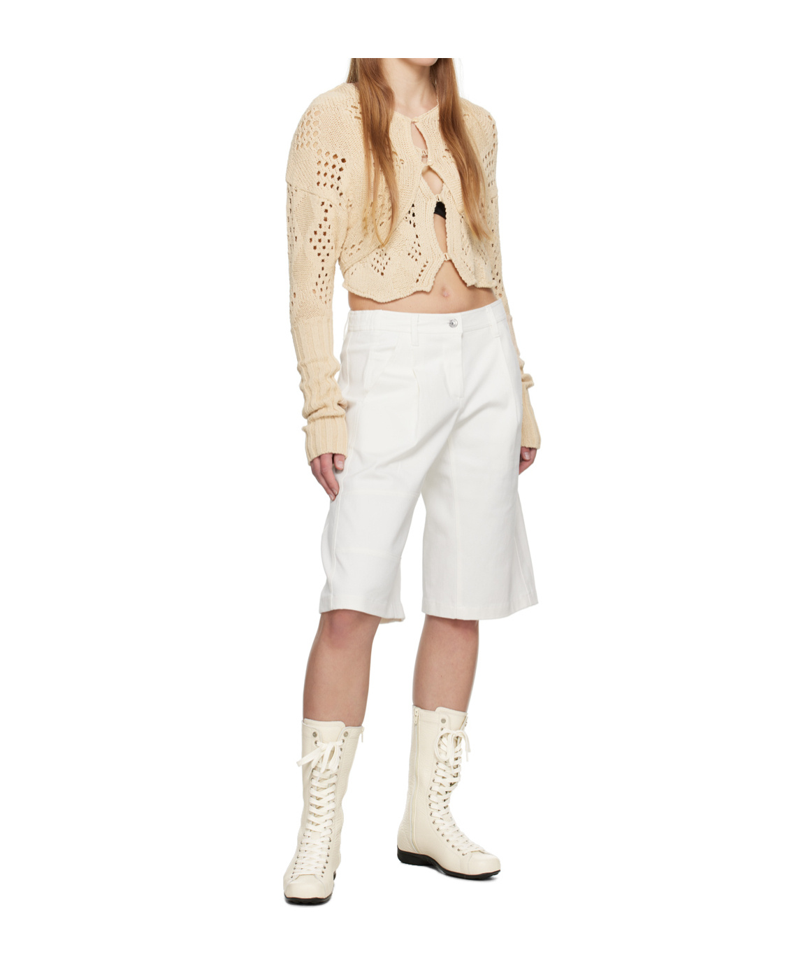 Open Yy Argyle Pattern Cardigan In Neutral