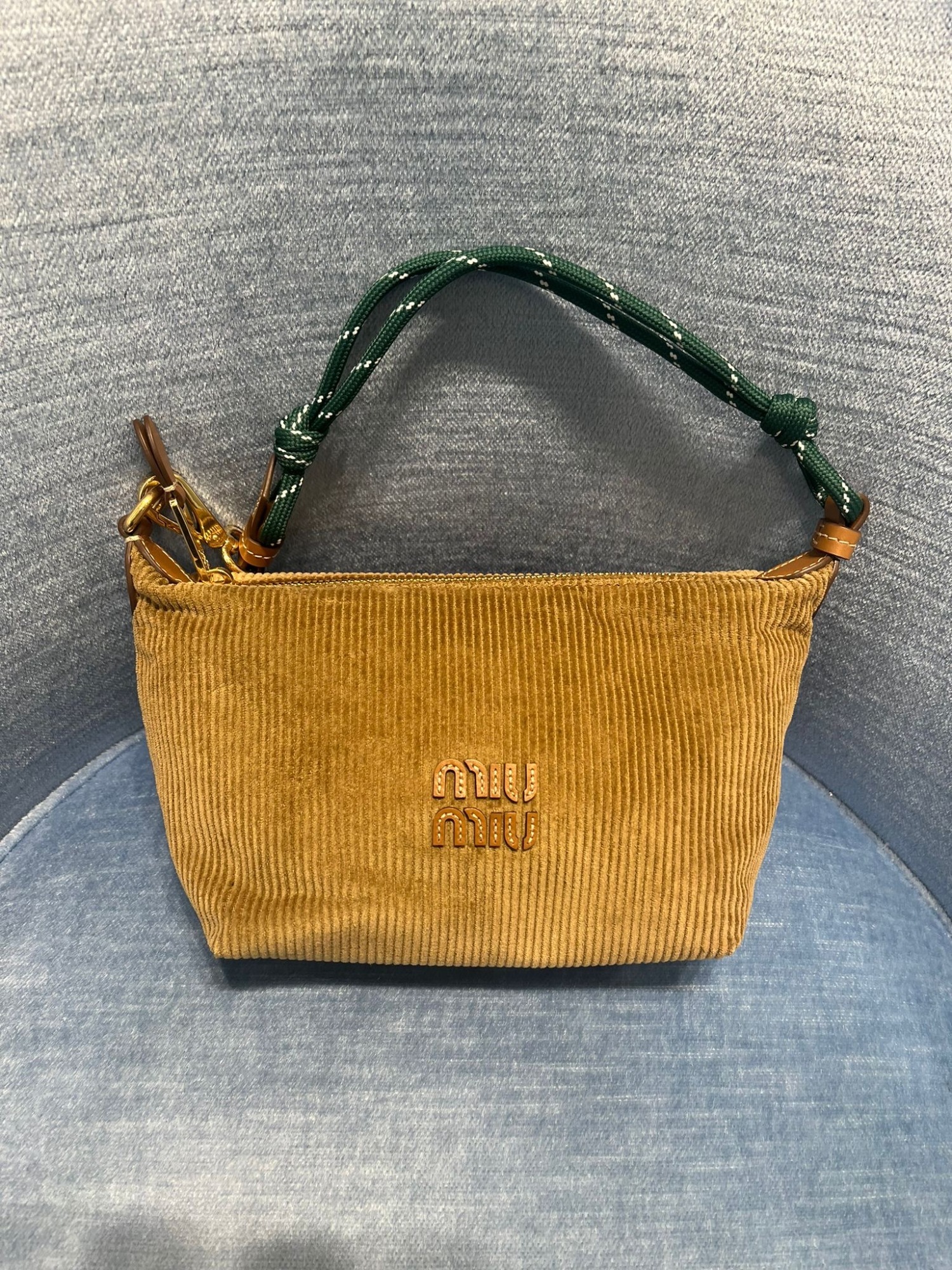 Miu Miu Velvet Clutch In Brown