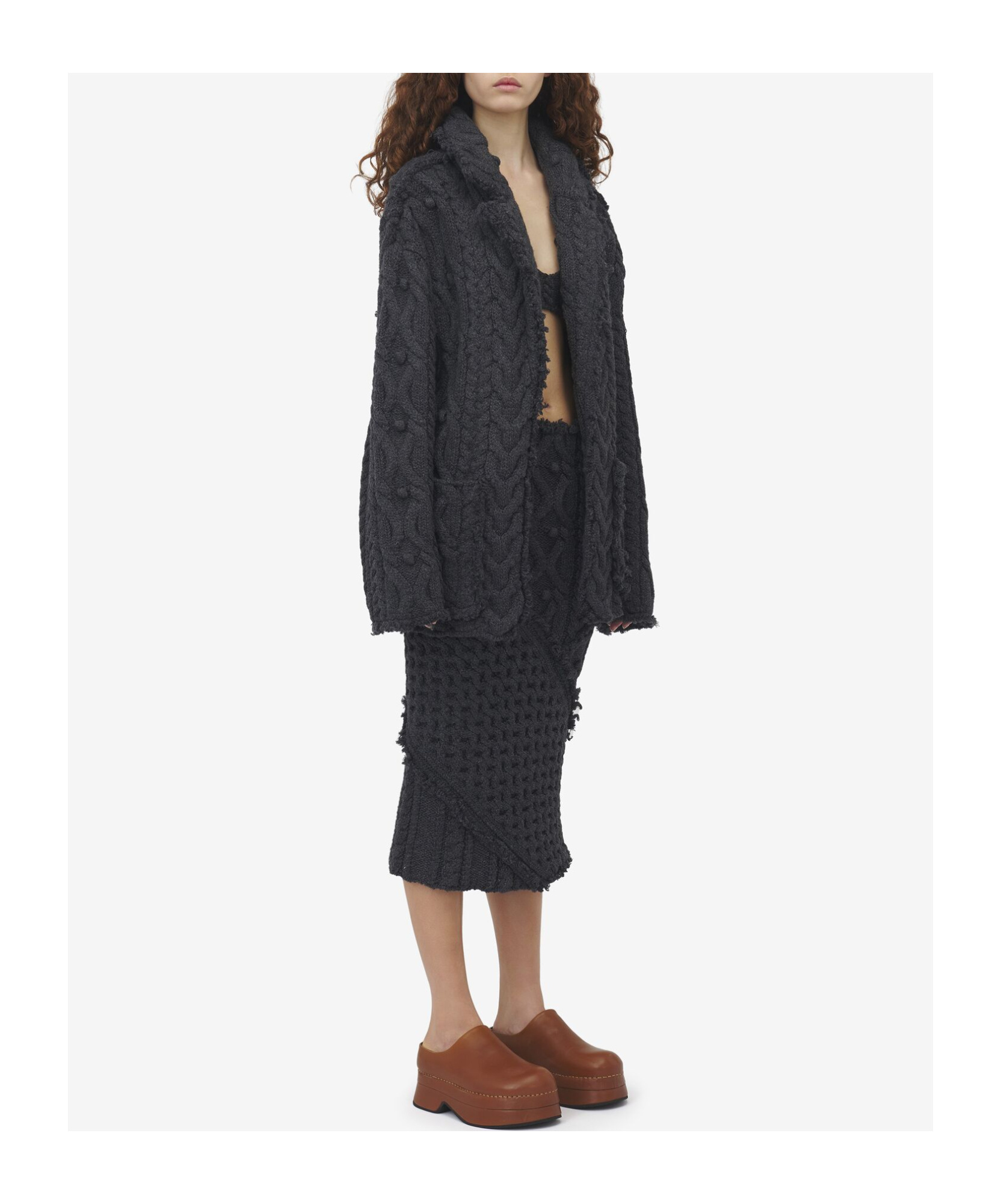 Alexander Mcqueen Twisted Knitted Cardigan In Black