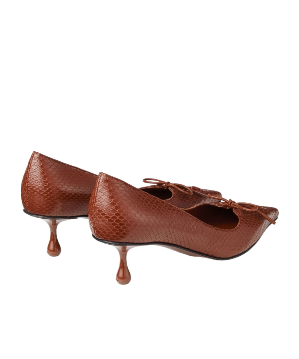 Jimmy Choo 50mm Scarlett Lace-up Snakeskin-effect Pumps In Brown