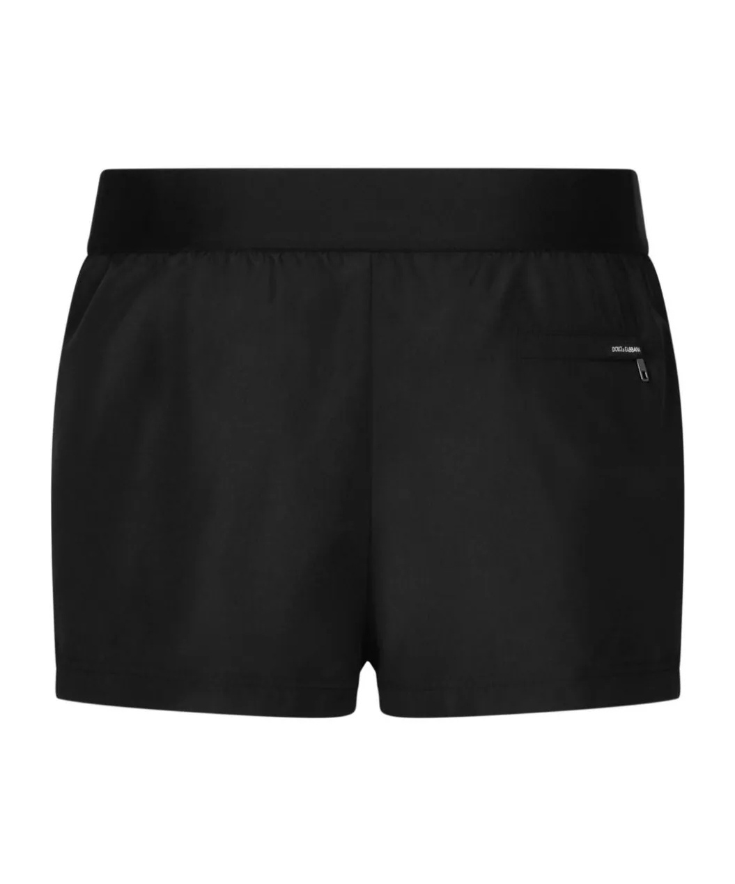 Shop Dolce & Gabbana Logo-waistband Swim Shorts In Black