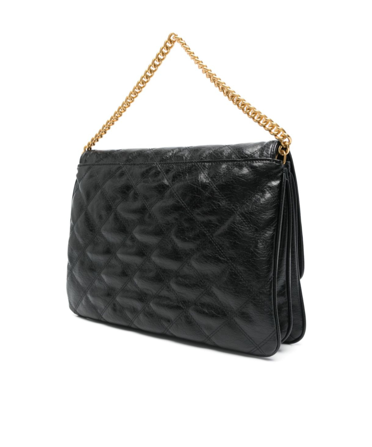 Liu •jo Liu Jo Black Quilted Messenger Bag With Logo In Black