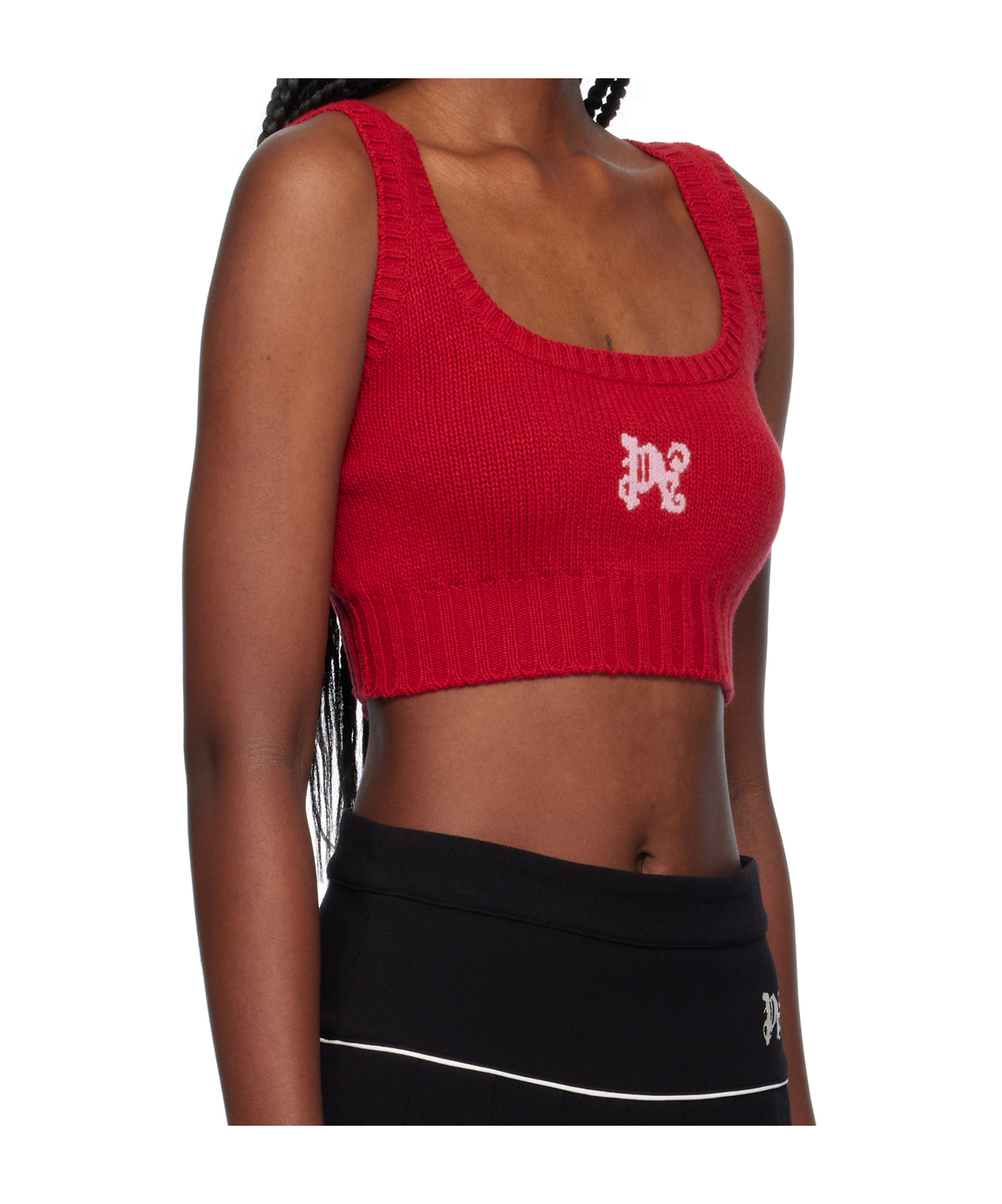Palm Angels Knit Vest In Red