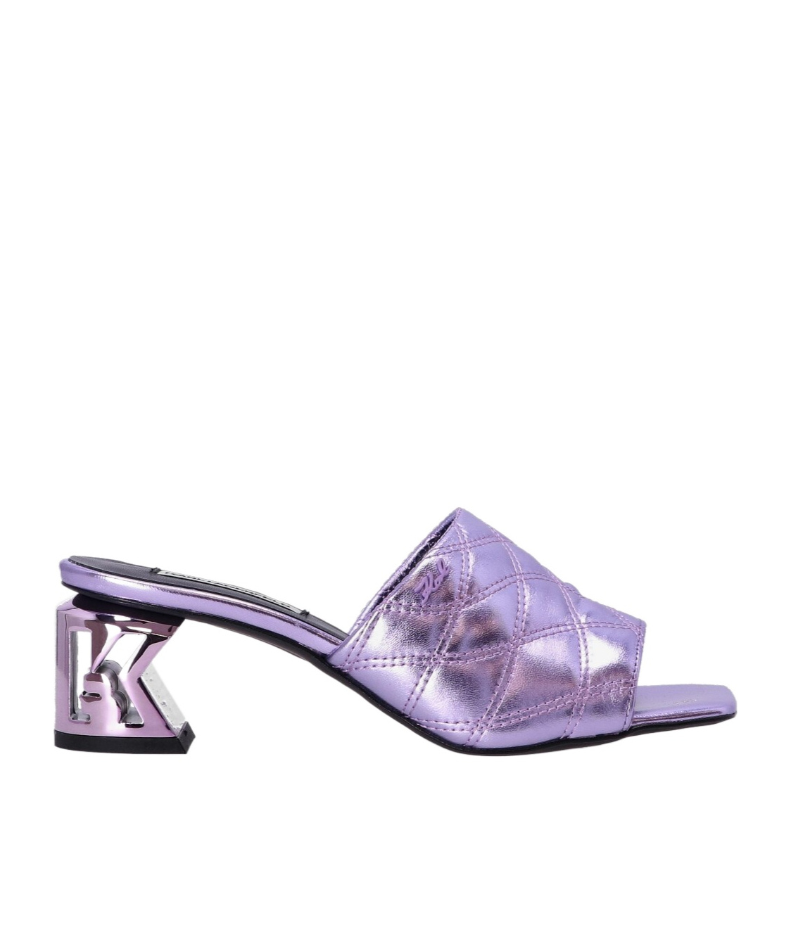 Karl Lagerfeld Square-headed High-heeled Sandals In Purple