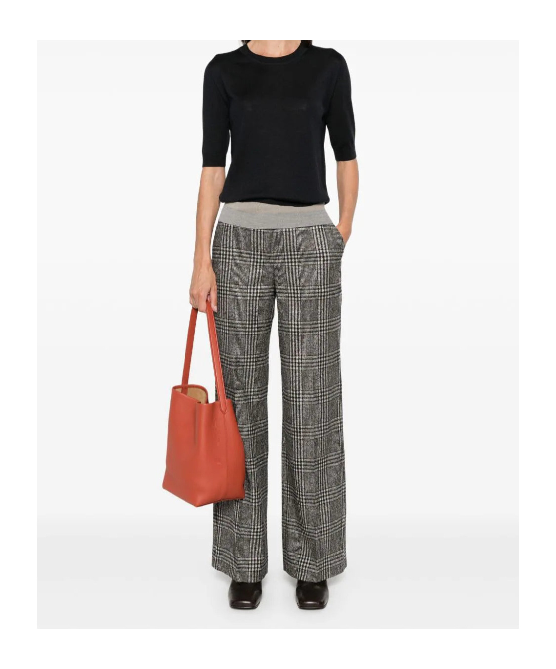 Lorena Antoniazzi Checkered Trousers In Gray
