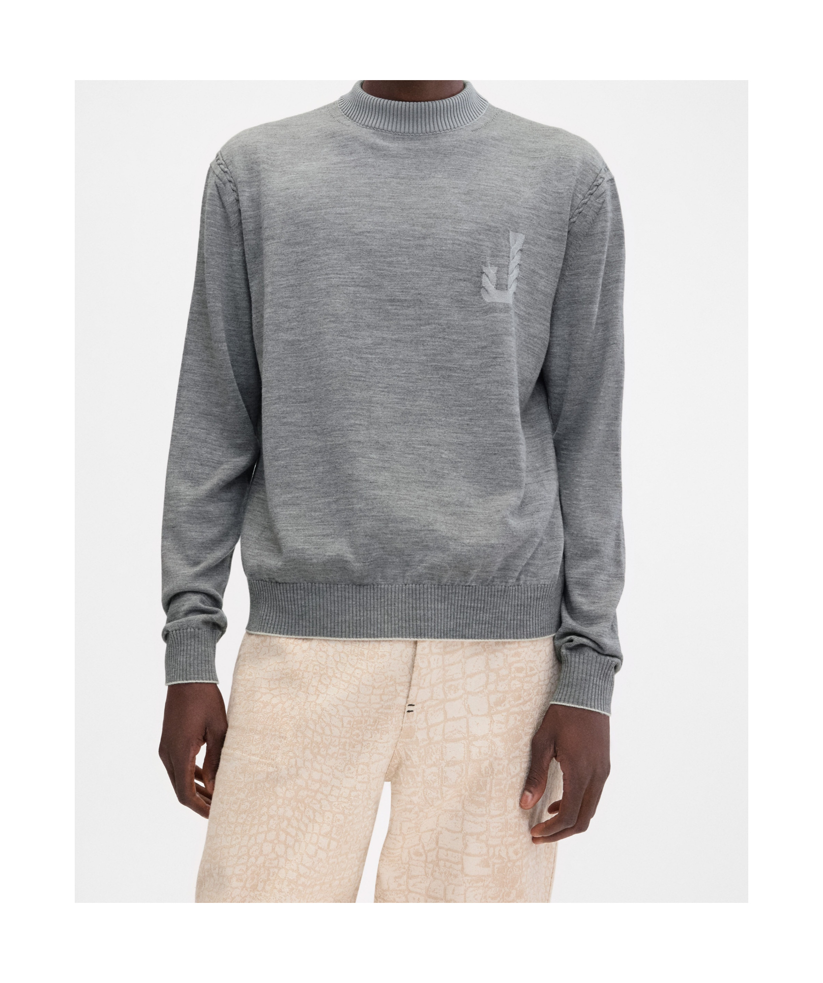 Jacquemus Logo-embroidered Wool Sweater In Gray