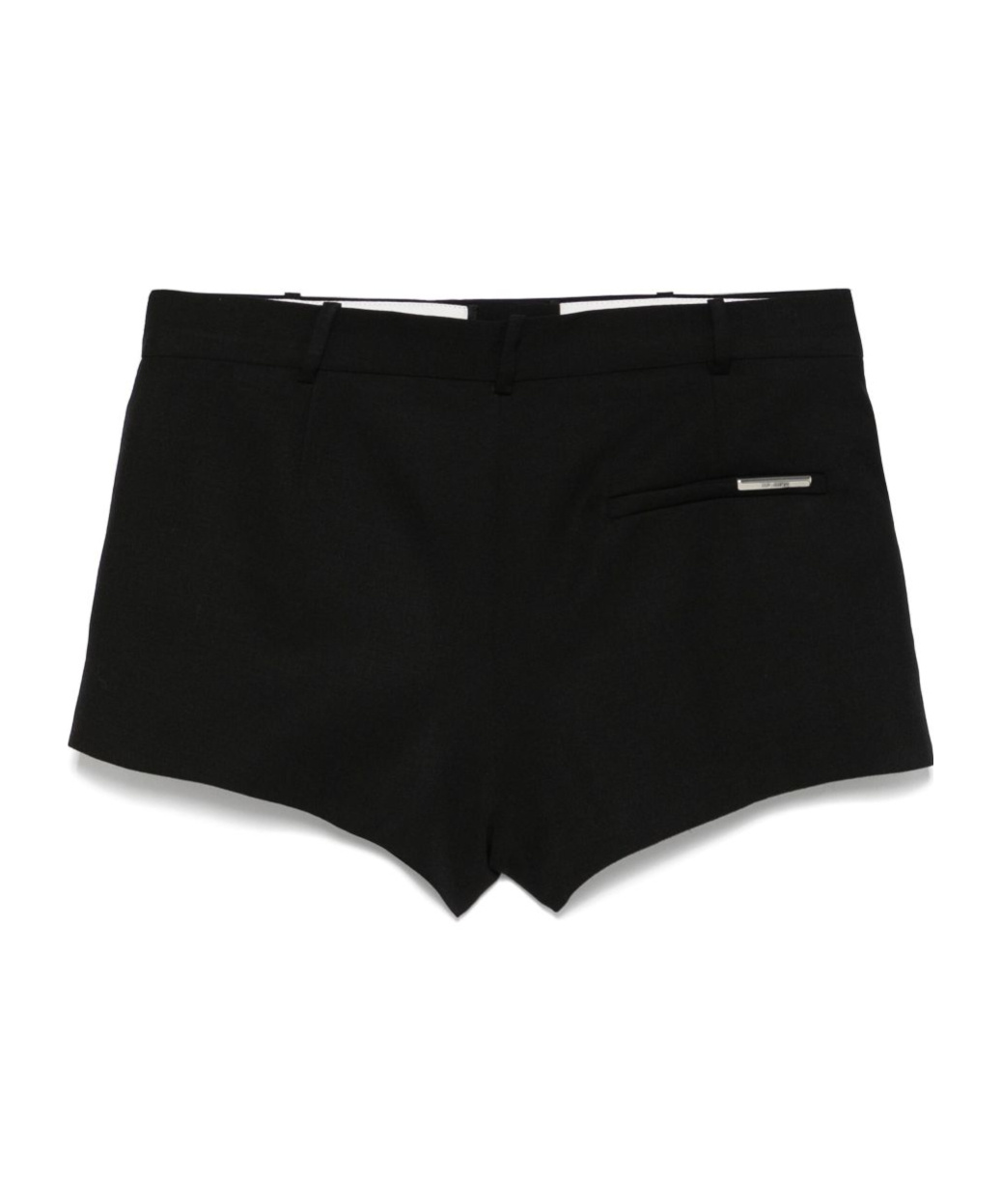 Shop Attico The Embellished Pleat Mini Shorts In Black