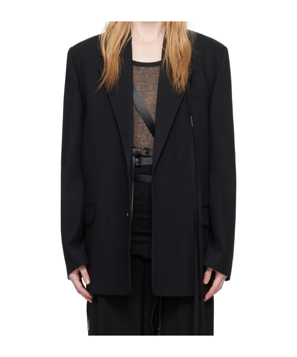 Ann Demeulemeester Lizzie Button-down Suit Coat In Black