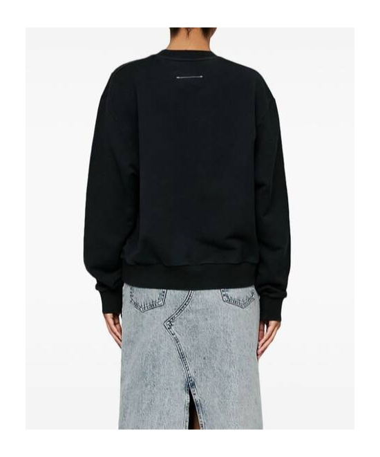 Shop Mm6 Maison Margiela Numbers-motif Cotton Sweatshirt In Black