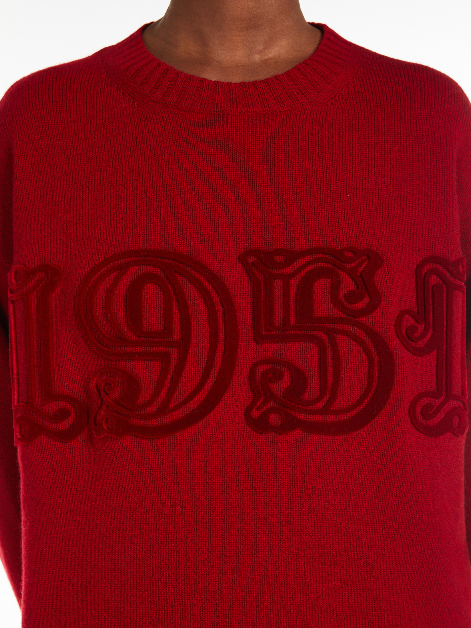 Max Mara Extra Large Wool And Cashmere Pullover In Red