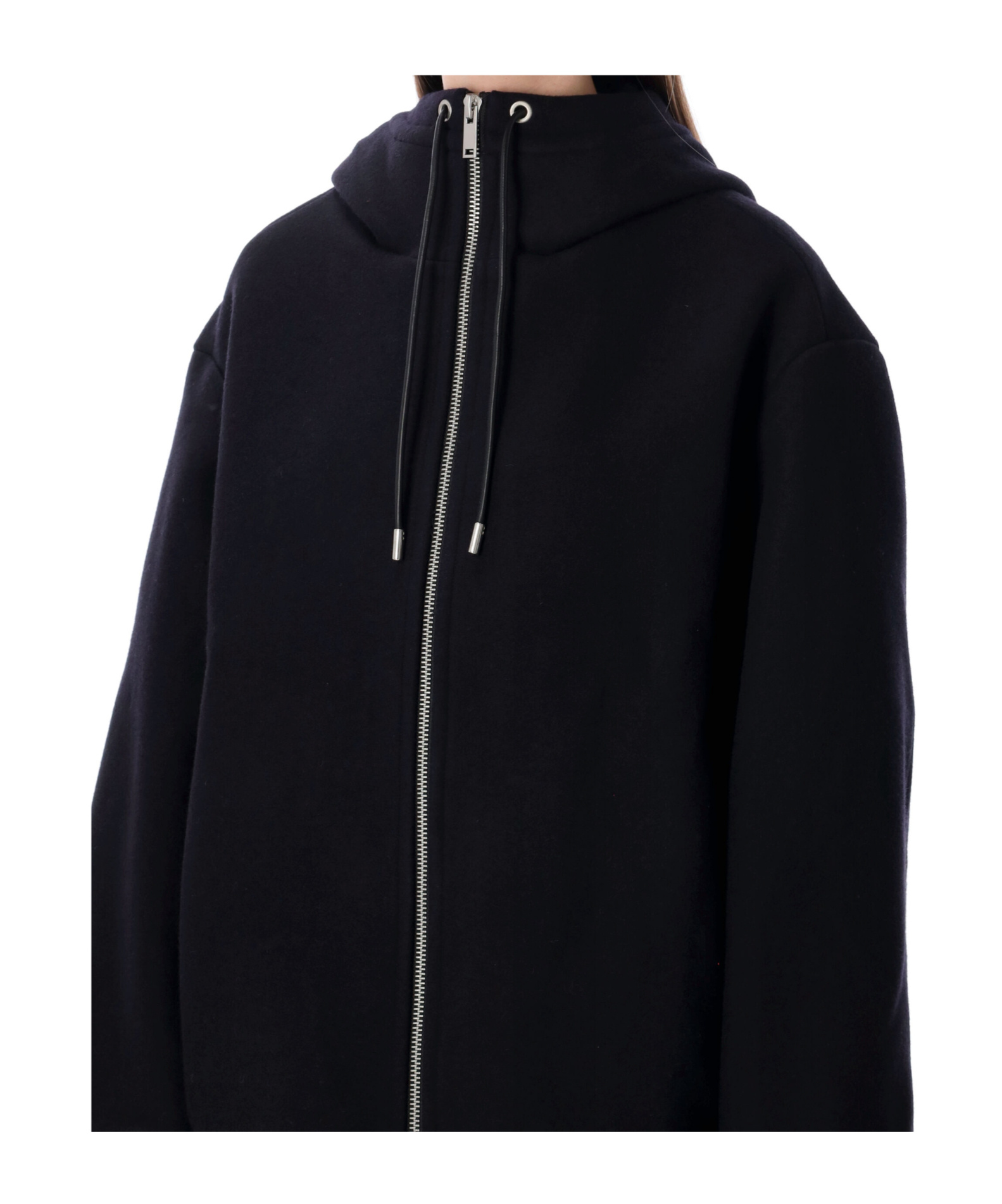 Studio Nicholson Parka With Hood And Drawstring Detail In Black
