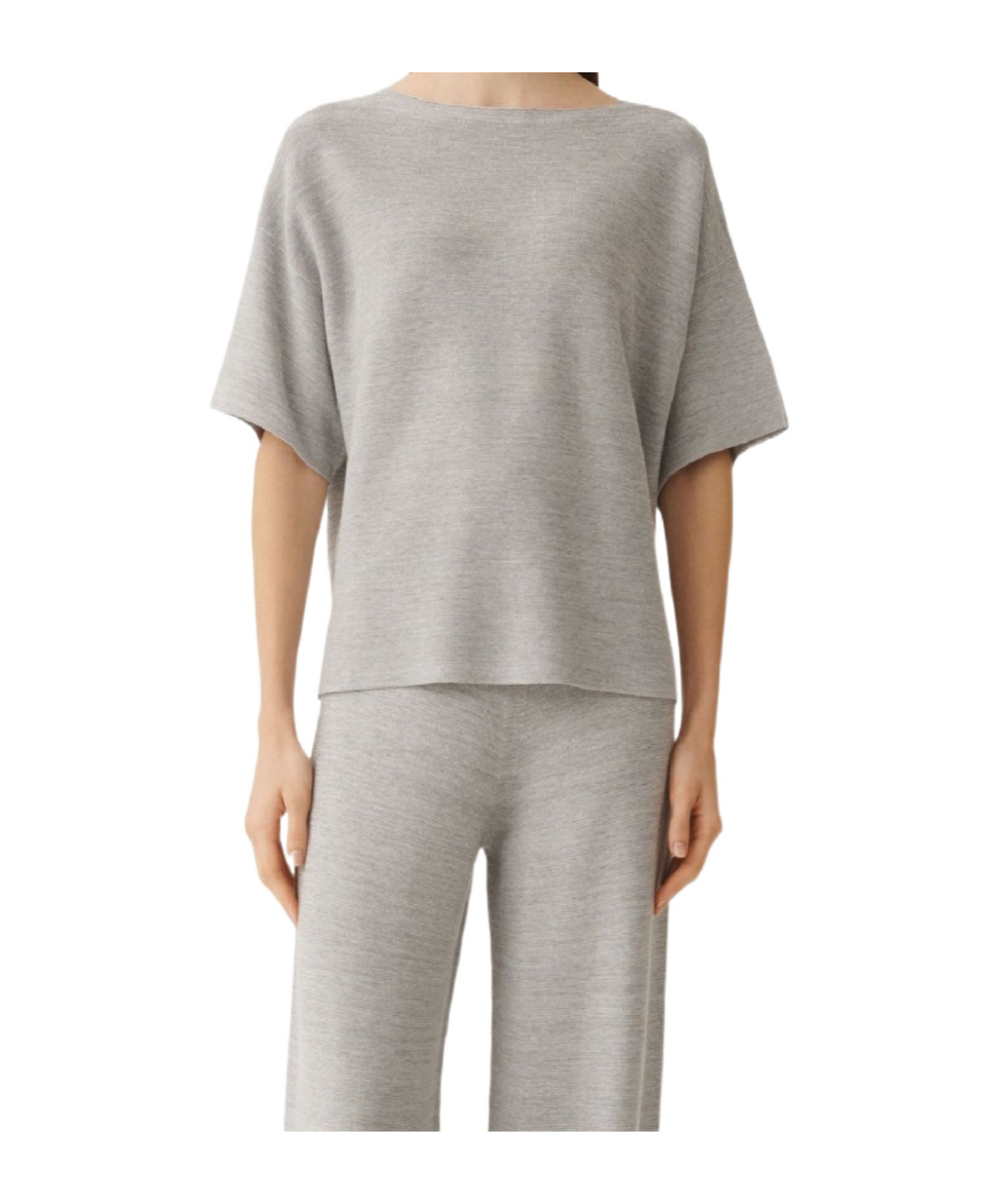 Fabiana Filippi Cotton And Lurex Sweater In Gray