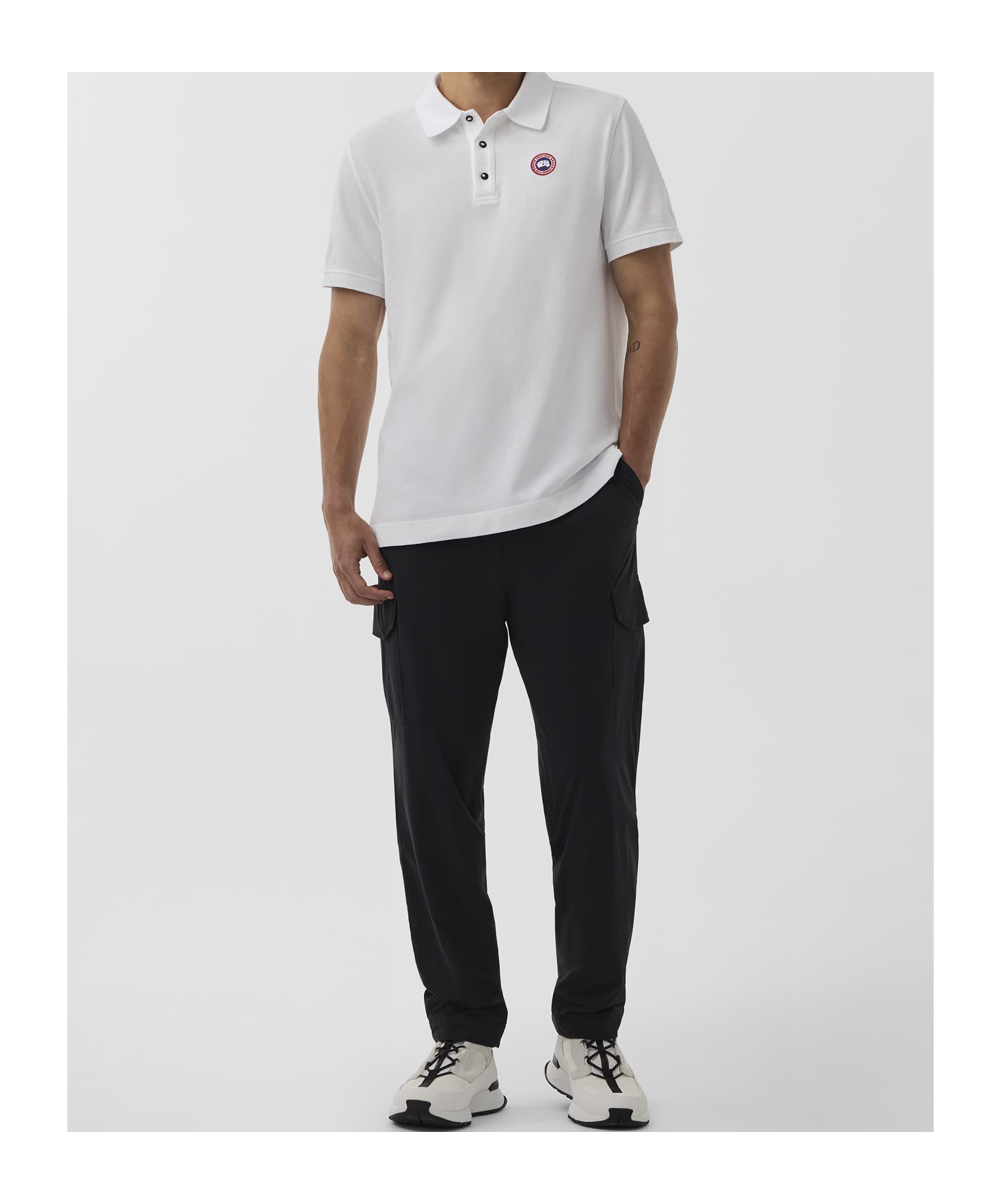 Canada Goose White Short-sleeve Polo Shirt With Traditional Collar In White