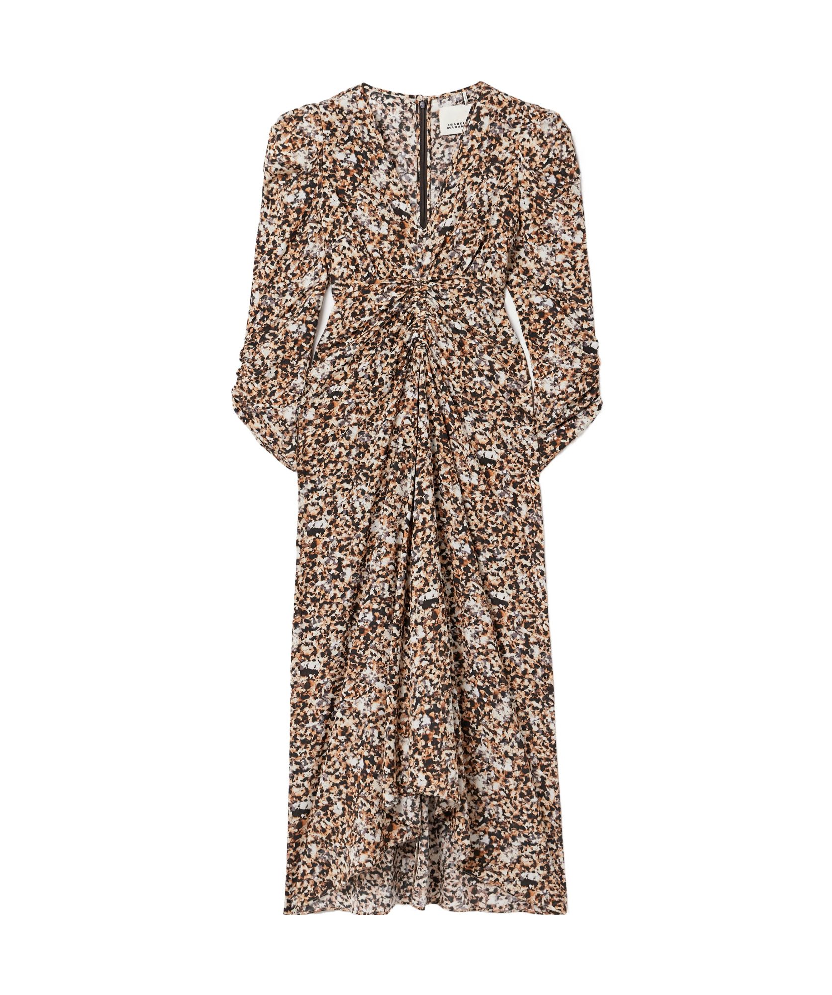 Isabel Marant Albini Python Print Silk Midi Dress In Nude