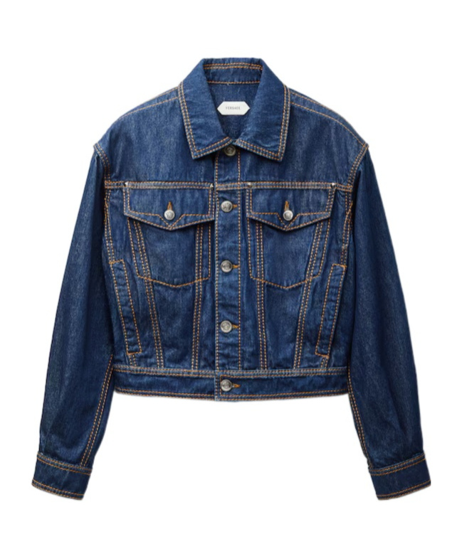 Versace Denim Blouson In Blue