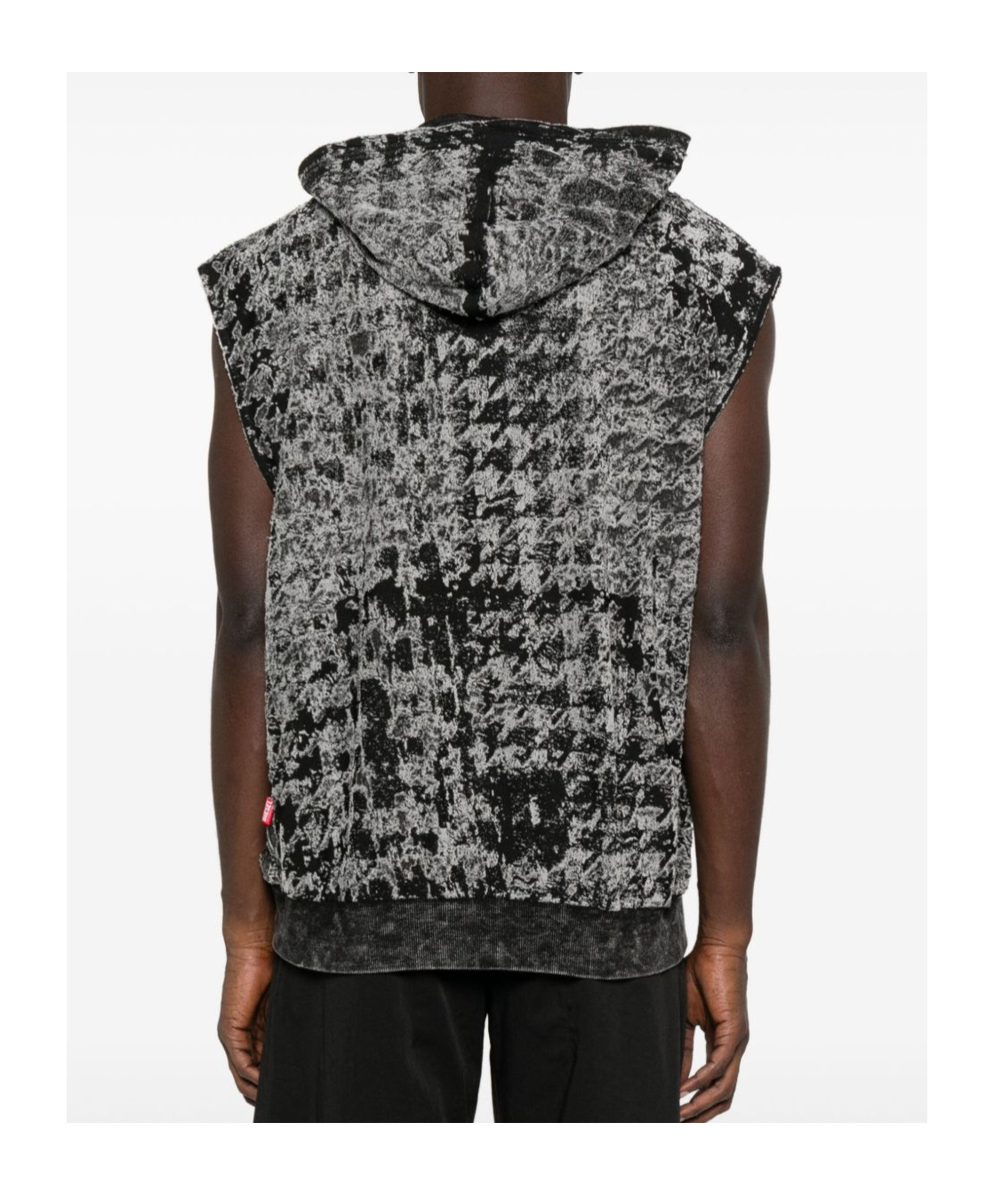 Diesel Hooded Zip-up Vest In Black