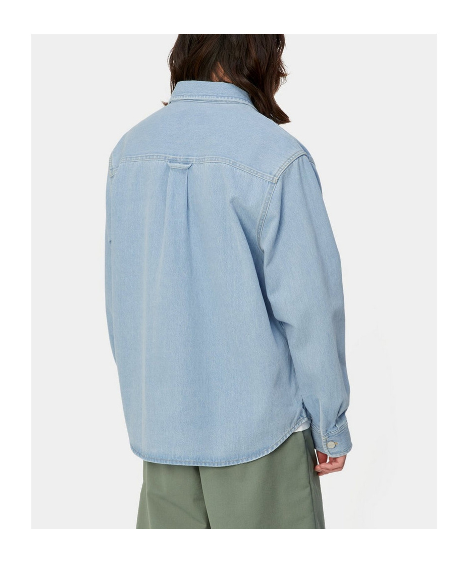 Carhartt Harvey Shirt With Long Sleeves And Pointed Collar In Blue