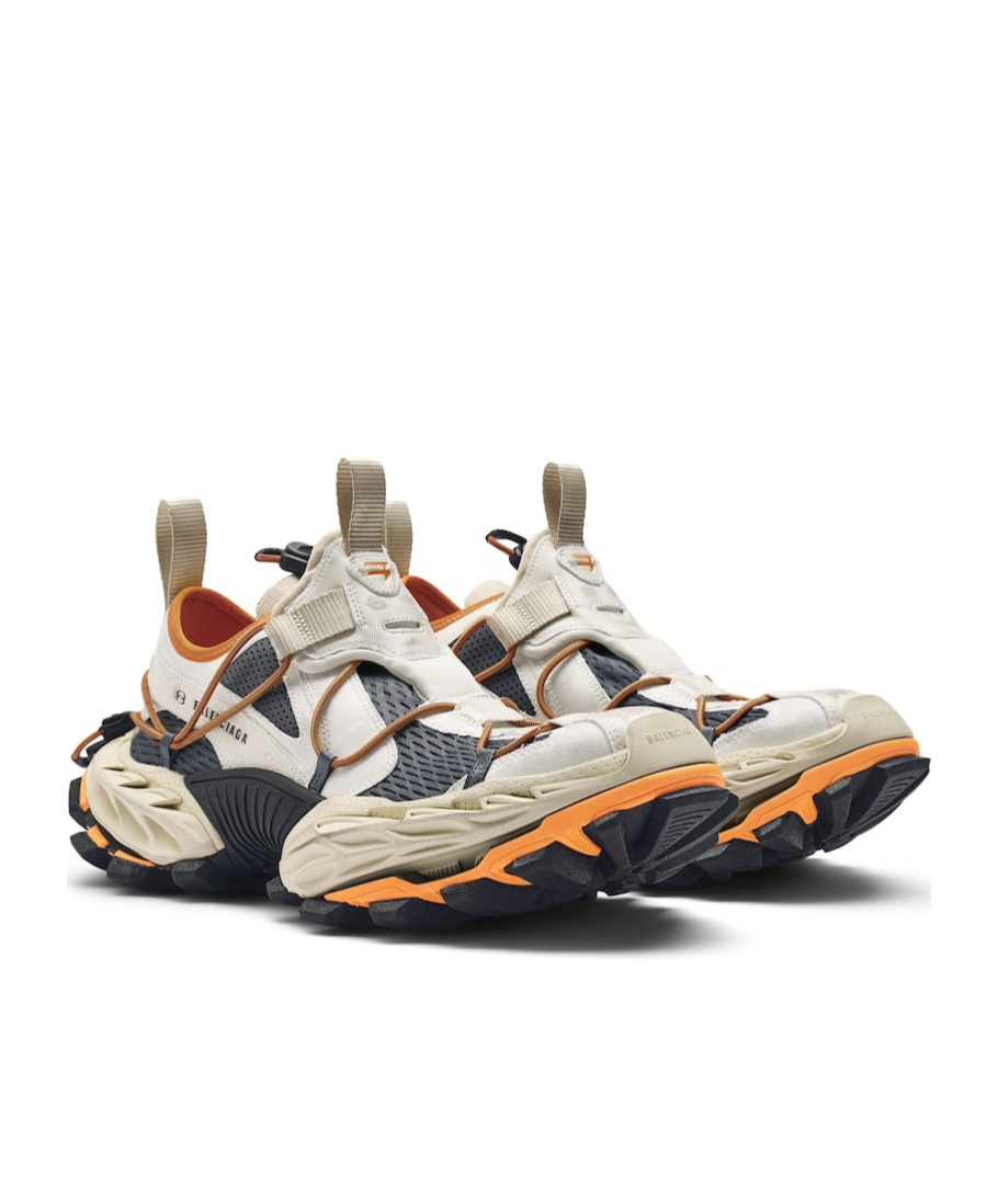 Balenciaga Multicolor Synthetic Leather And Mesh Hike Sneakers In White