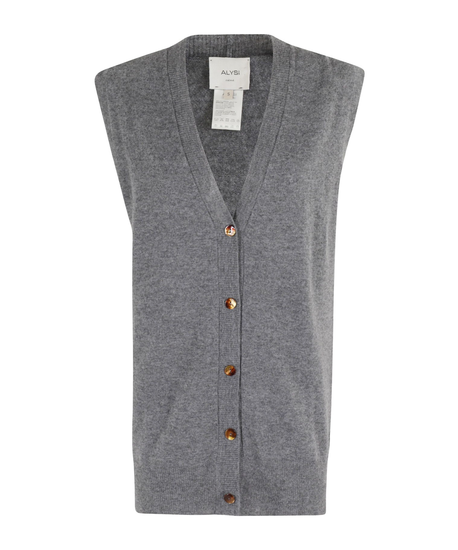 Alysi Button-fastening Sleeveless Top In Gray