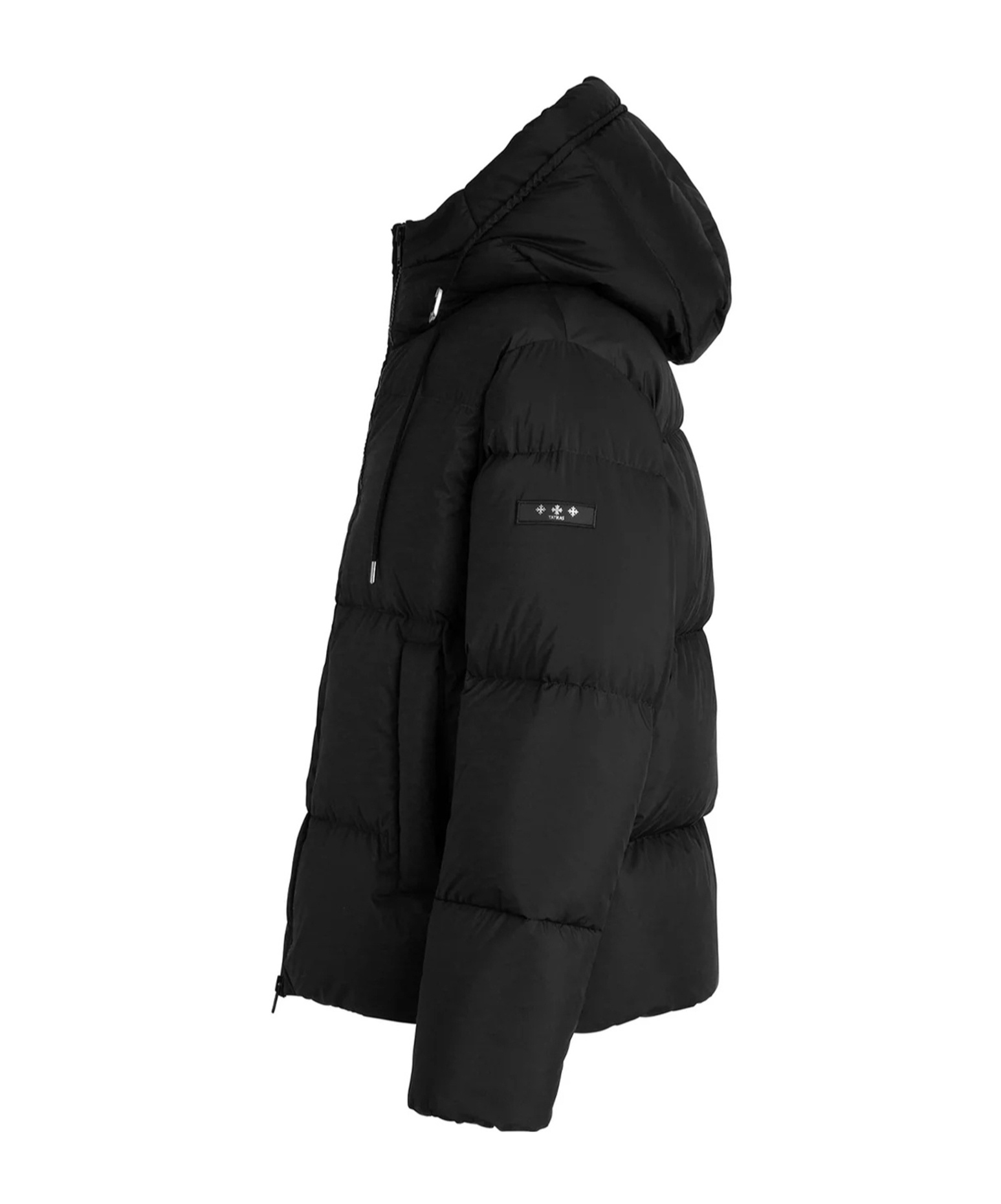 Tatras Hooded Long Sleeve Padded Coat With Pockets In Black