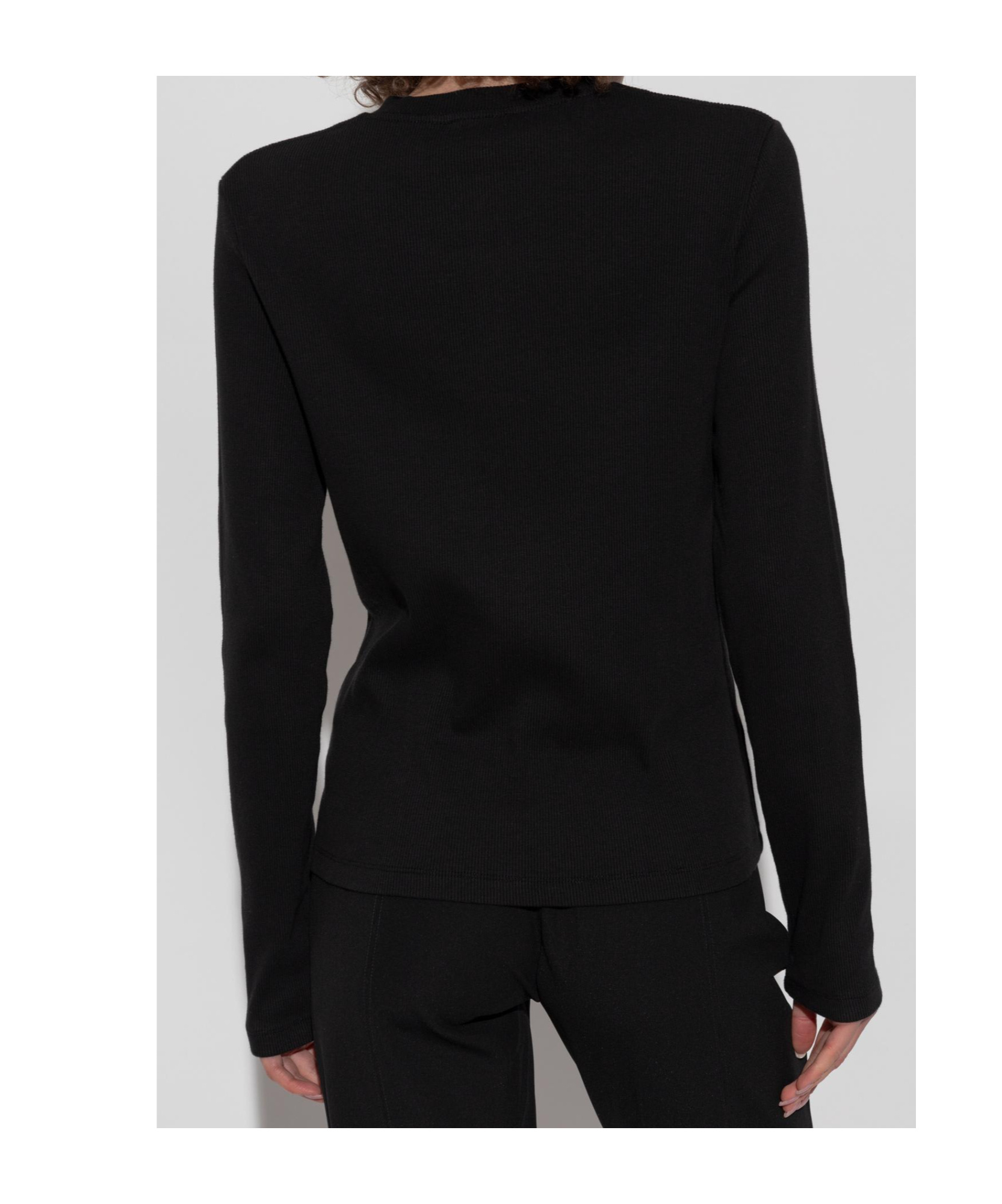 Anine Bing Alessia Long Sleeve Tee In Black In Black