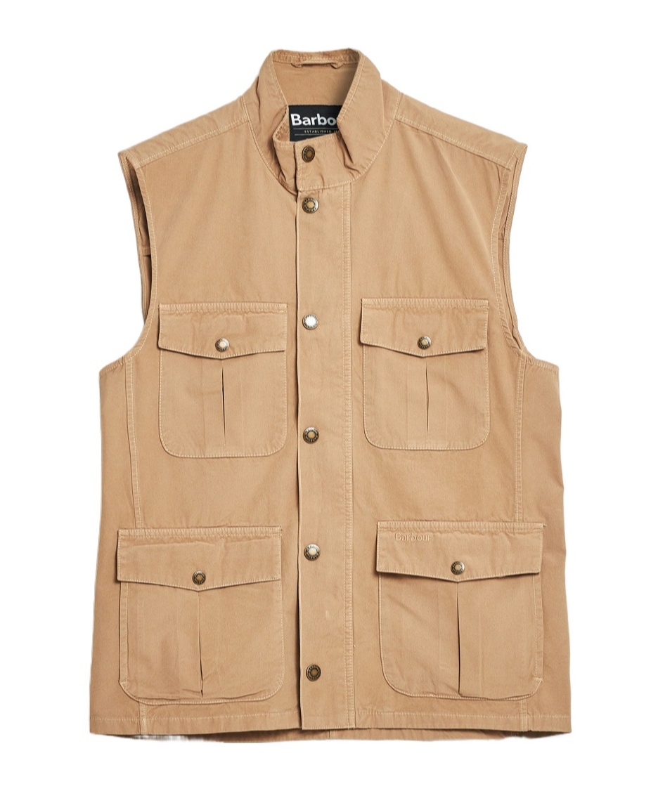 Barbour Stand-neck Vest In Nude